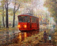 Autumn tram. 2016, canvas, oil, 40x50 cm