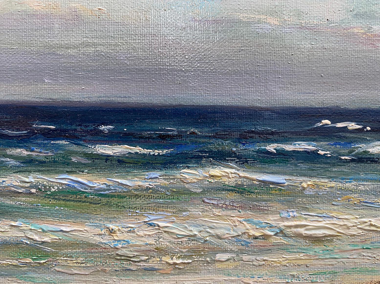 Baltic Coast  40x60 cm, canvas/oil, 2023 - Gray Figurative Painting by Igor Maikov