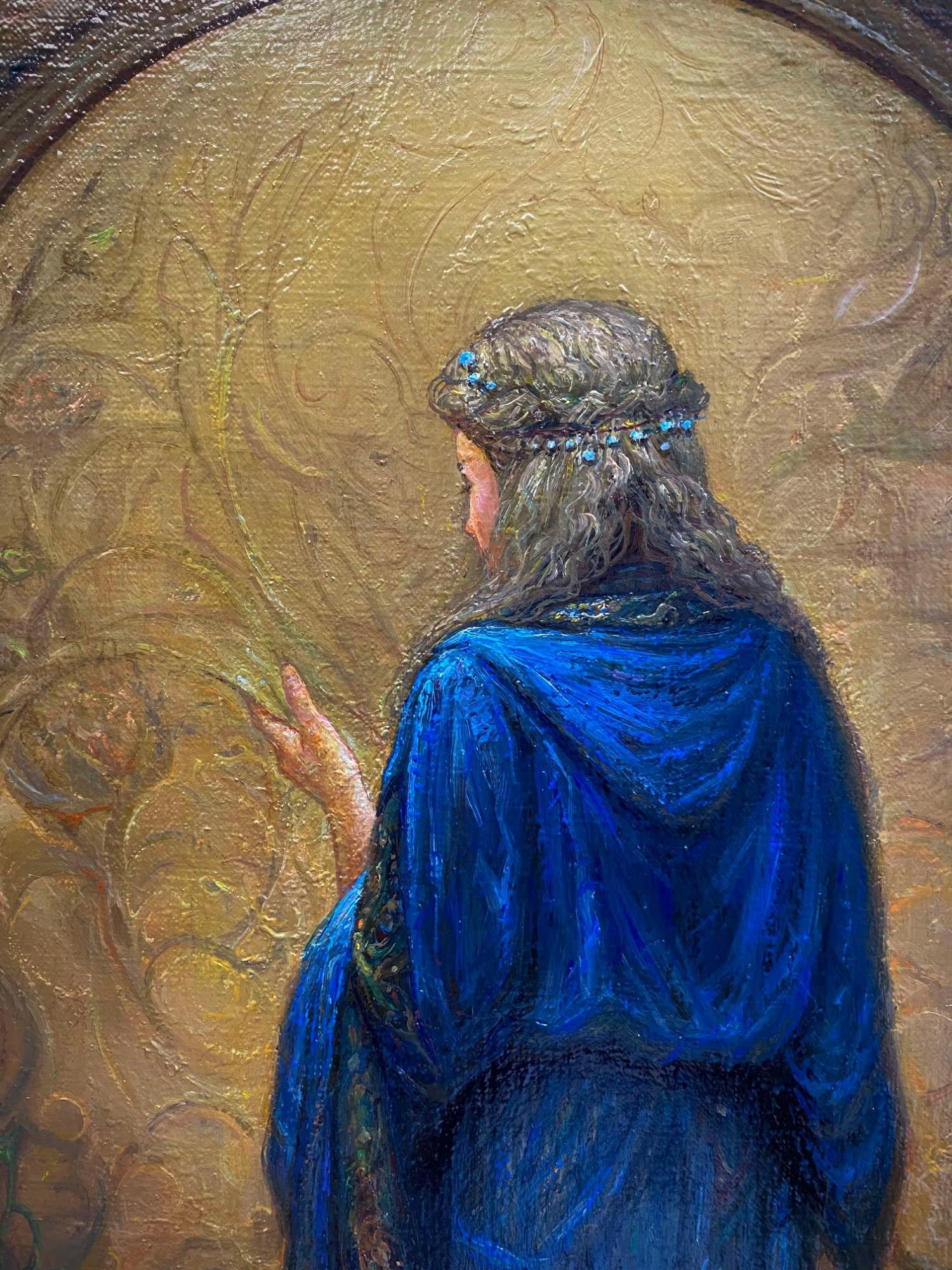 Hinter dem Schleier der Träume (Wortlaut). 1994. Leinwand, Öl, 115x53 cm im Angebot 4