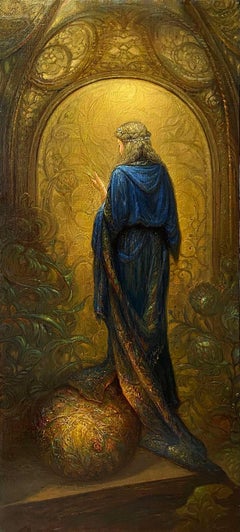 Derrière le voile des rêves (paroles). 1994. Toile, huile, 115x53 cm