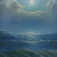 Black blue sea,  oil/canvas, 80x100 cm, 2022.