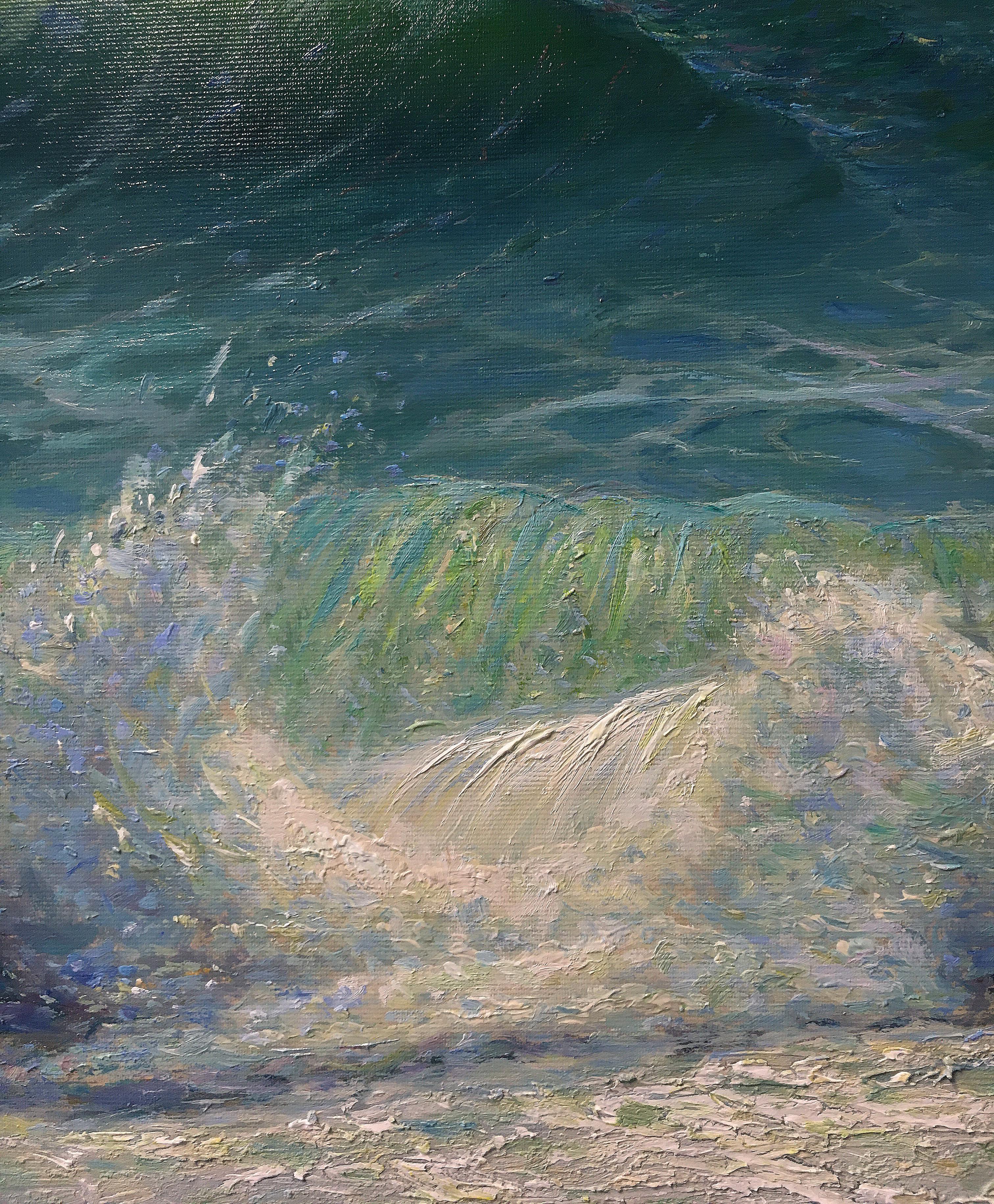 Mar azul negro,  óleo/lienzo, 80x100 cm, 2022. - Landscape Painting Azul de Igor Maikov