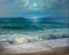 Black blue sea,  oil/canvas, 80x100 cm, 2022.