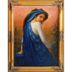 Blue cloak. 2011. Cardboard, oil, 77x56.5 cm