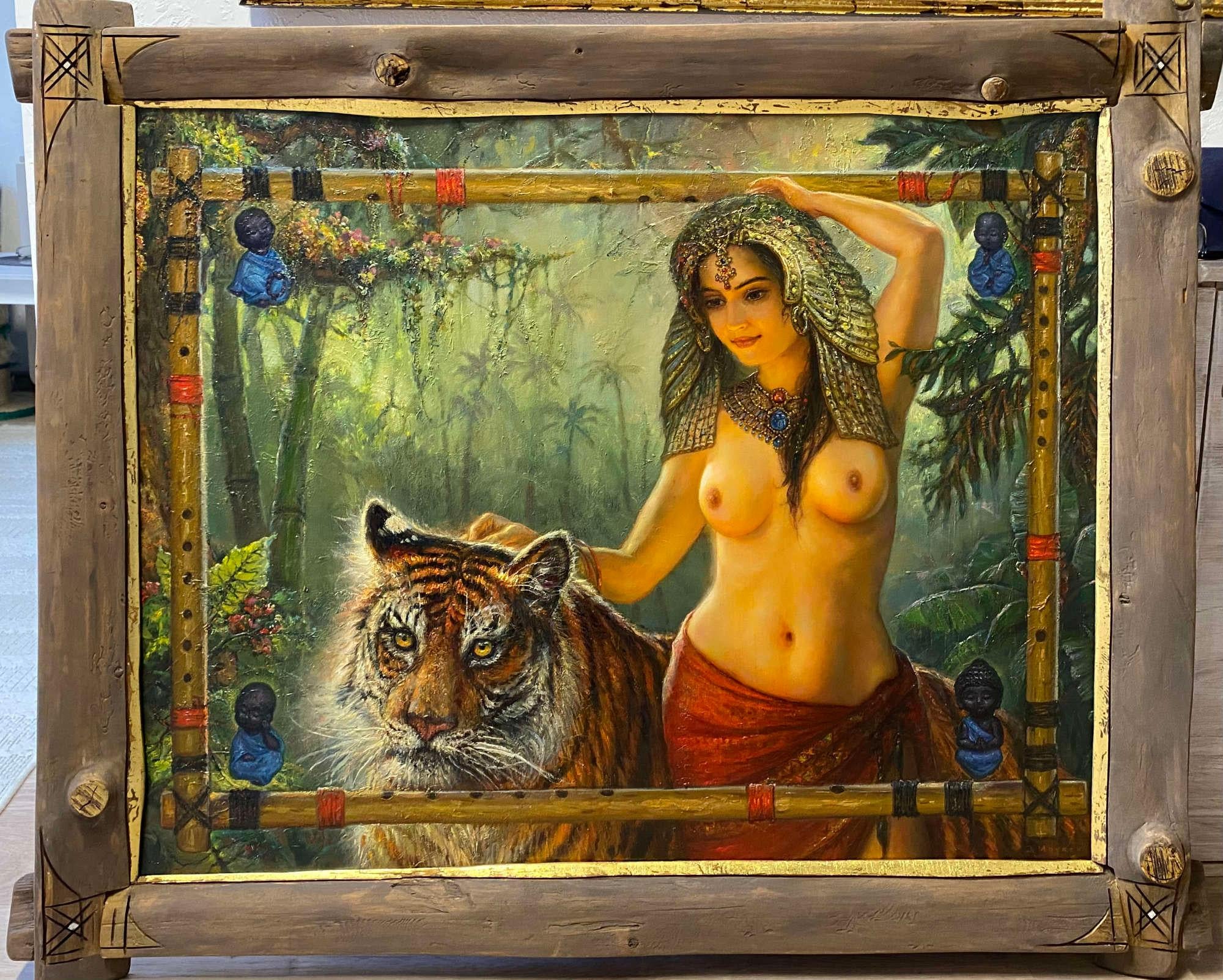 Buddha-Flöte. 1994. Leinwand, Öl, 80x106 cm im Angebot 9