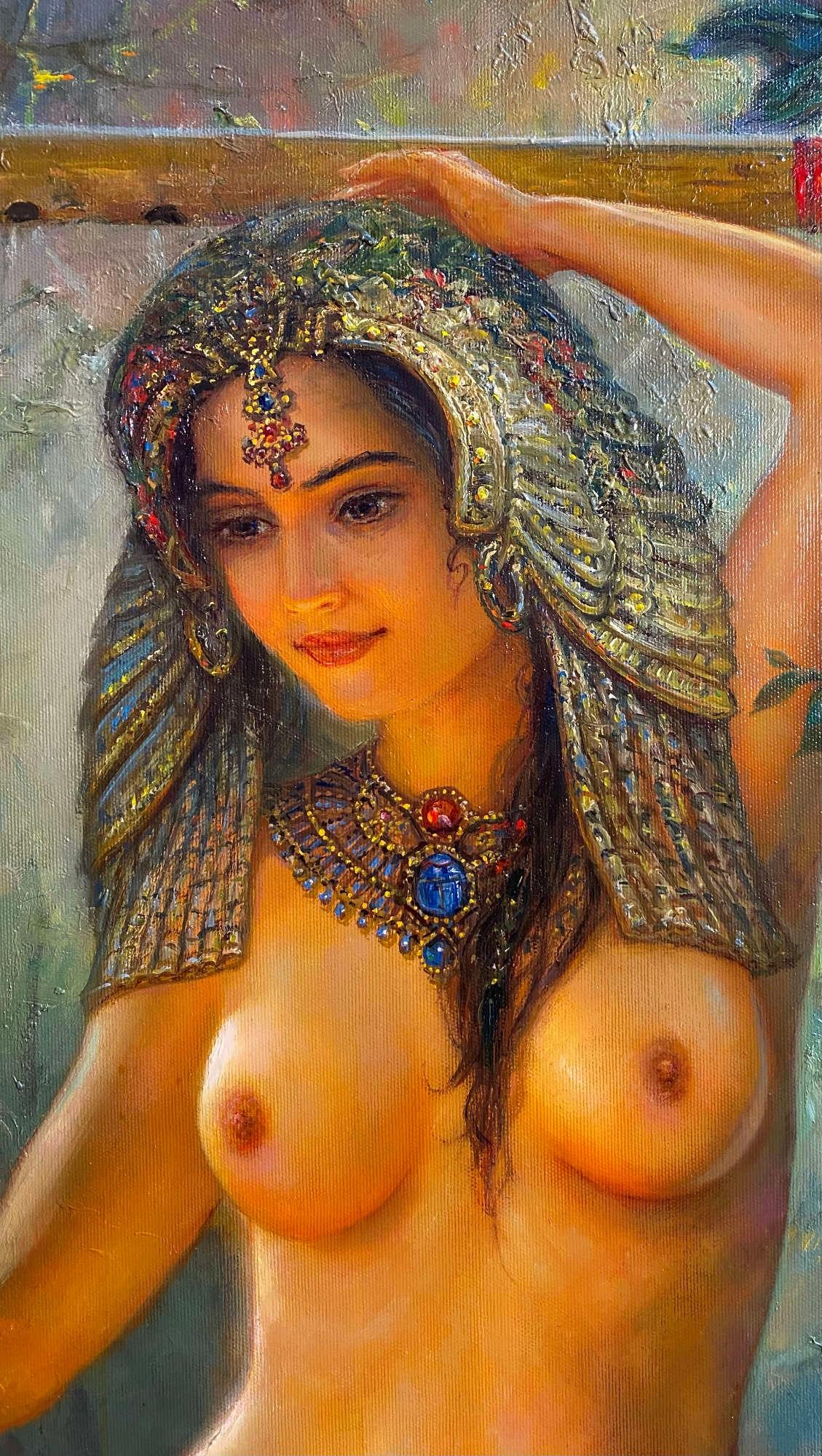 Buddha-Flöte. 1994. Leinwand, Öl, 80x106 cm (Schwarz), Figurative Painting, von Igor Maikov