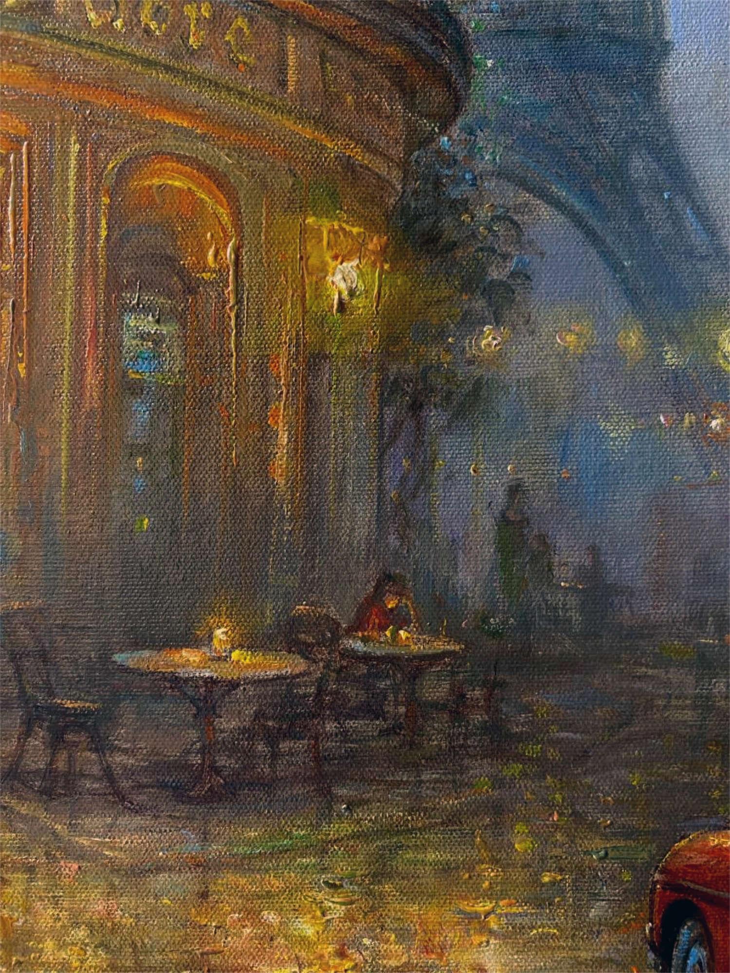 Café Parisien. 2025. Huile sur toile. 50x60 cm en vente 3