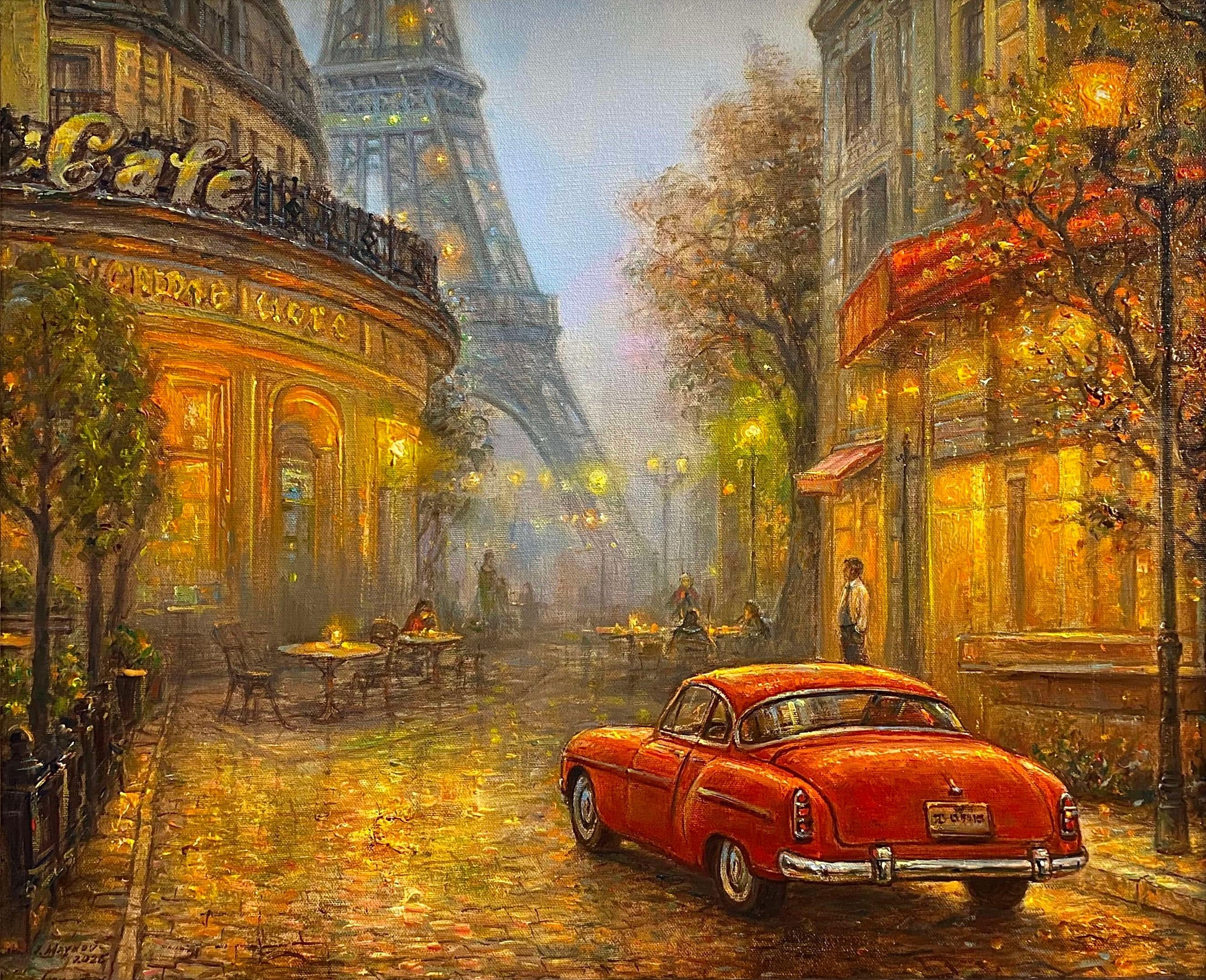 Café Parisien. 2025. Öl auf Leinwand. 50x60 cm