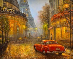 Café Parisien. 2025. Huile sur toile. 50x60 cm