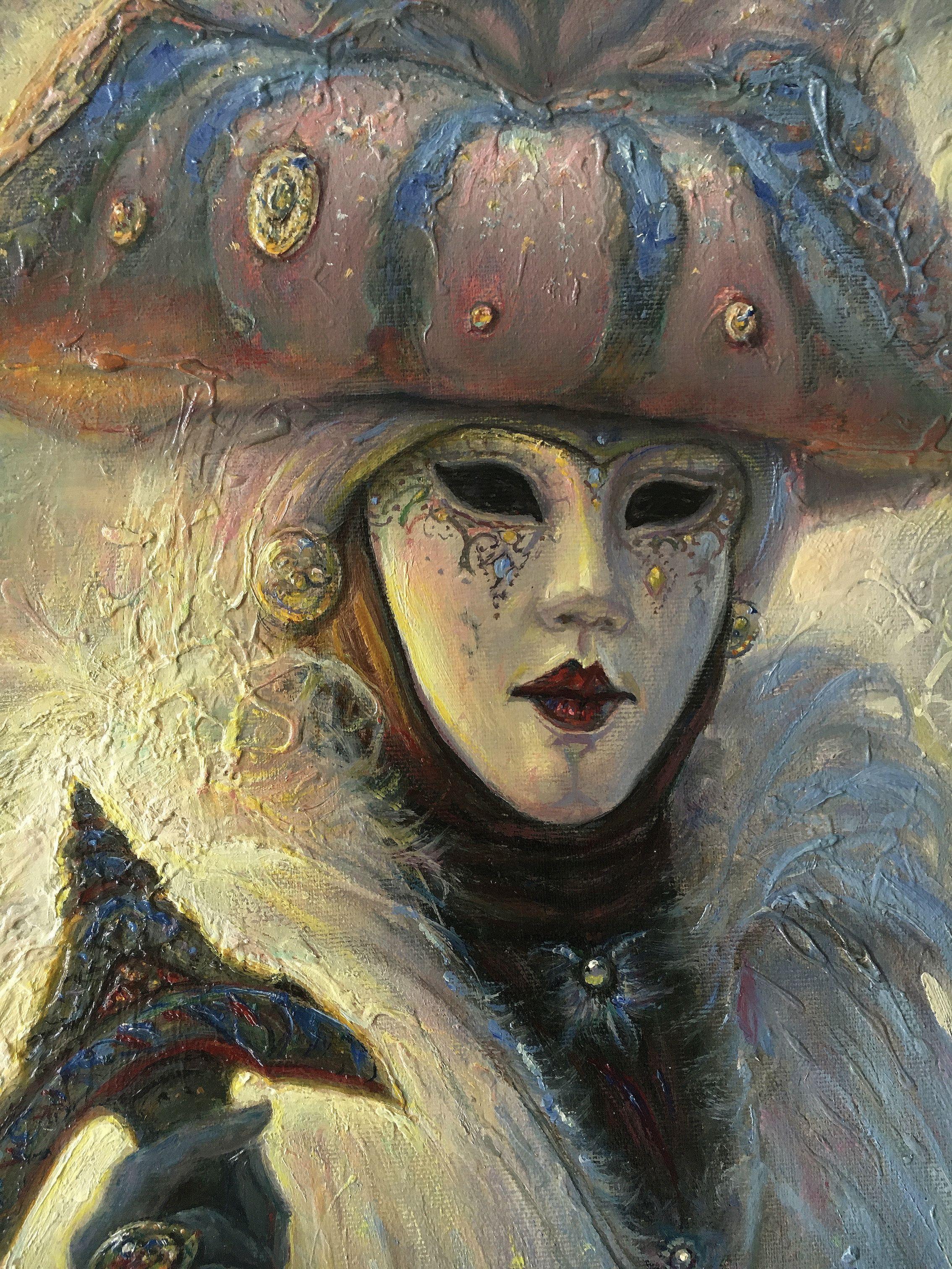 Carnevale d'inverno. Trittico. 2020, tela, olio, 70x50 cm; 70x90 cm; 70x50 cm - Painting Moderno di Igor Maikov