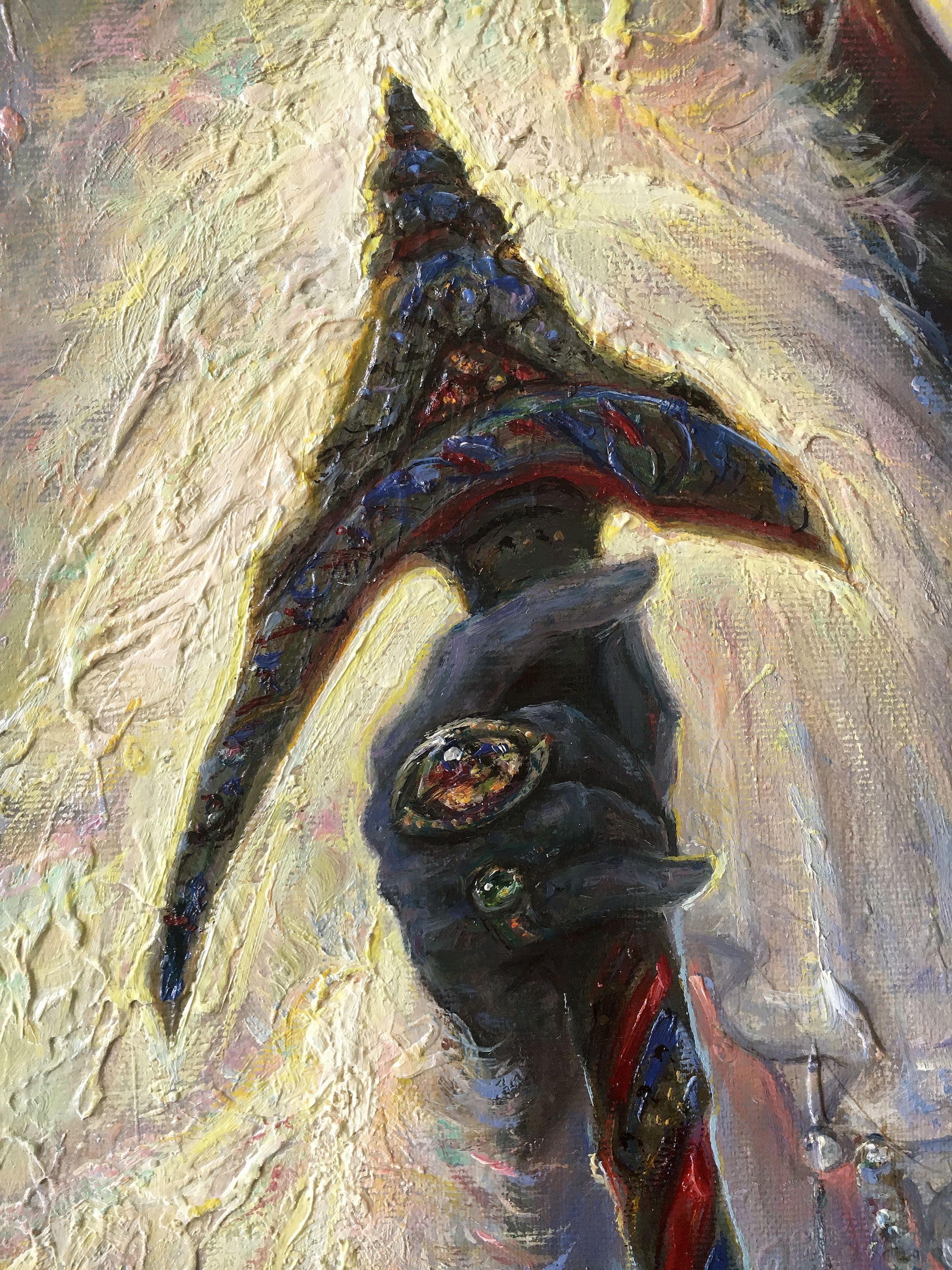 Carnevale d'inverno. Trittico. 2020, tela, olio, 70x50 cm; 70x90 cm; 70x50 cm - Figurative Painting Grigio di Igor Maikov