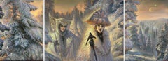 Carnevale d'inverno. Trittico. 2020, tela, olio, 70x50 cm; 70x90 cm; 70x50 cm