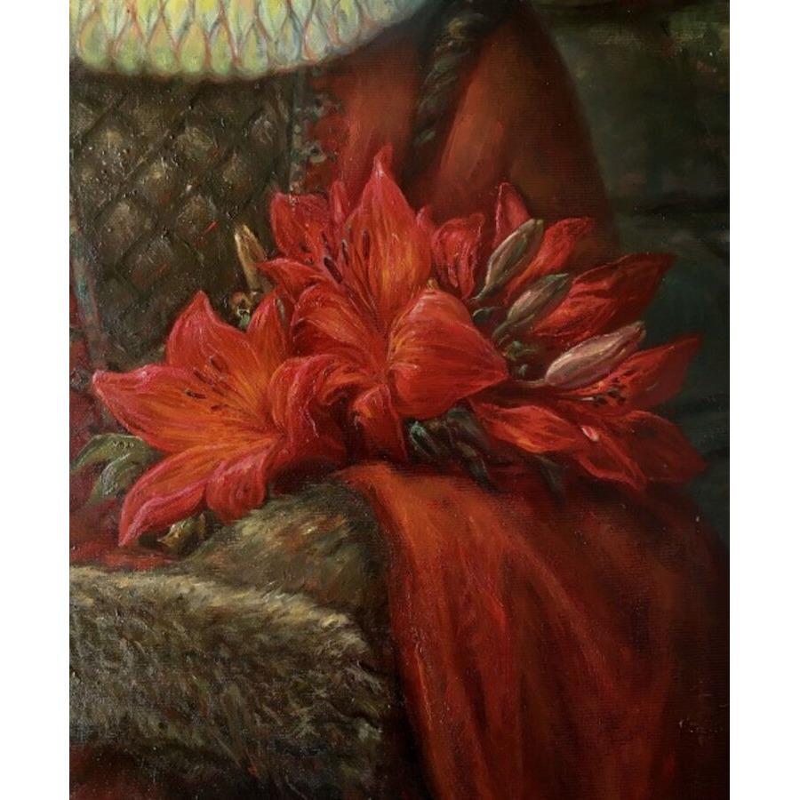 Evoluzione. Olio su tela, 100x100 cm - Figurative Painting Nero di Igor Maikov