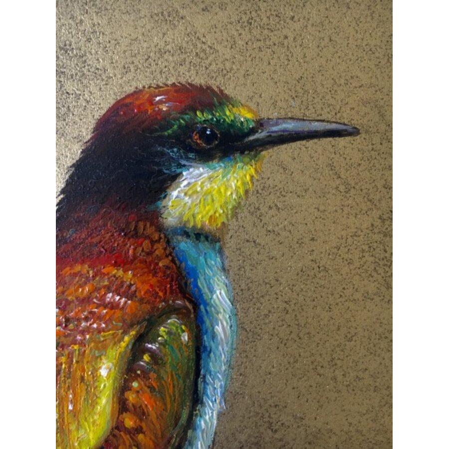 Exotic Birds. 2023, oil on canvas, diptych, 30x24 cm - Brown Animal Painting by Igor Maikov
