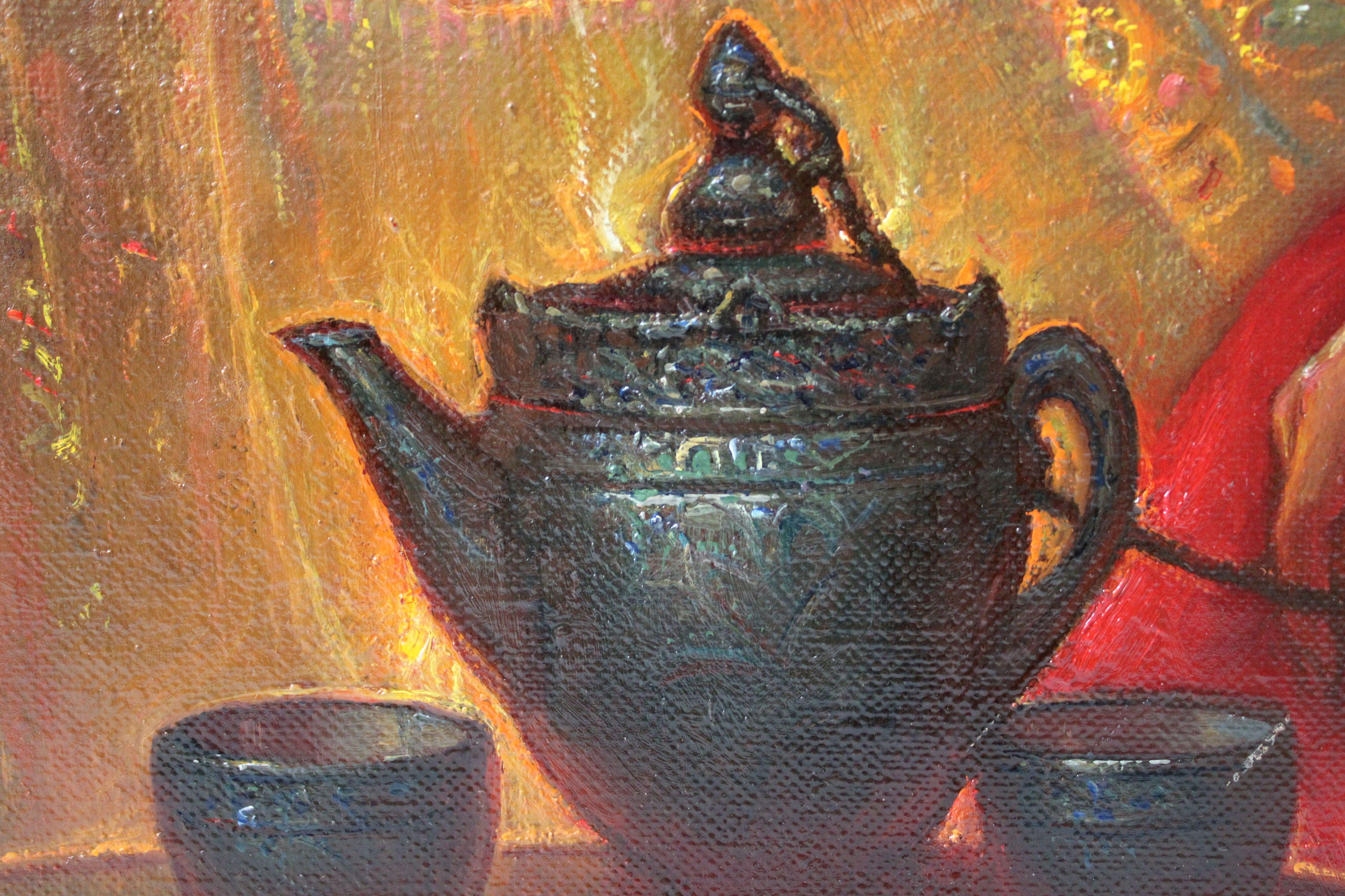 Fabuleuses histoires au feu vivant. 2002, toile, huile, 80 x106 cm en vente 3