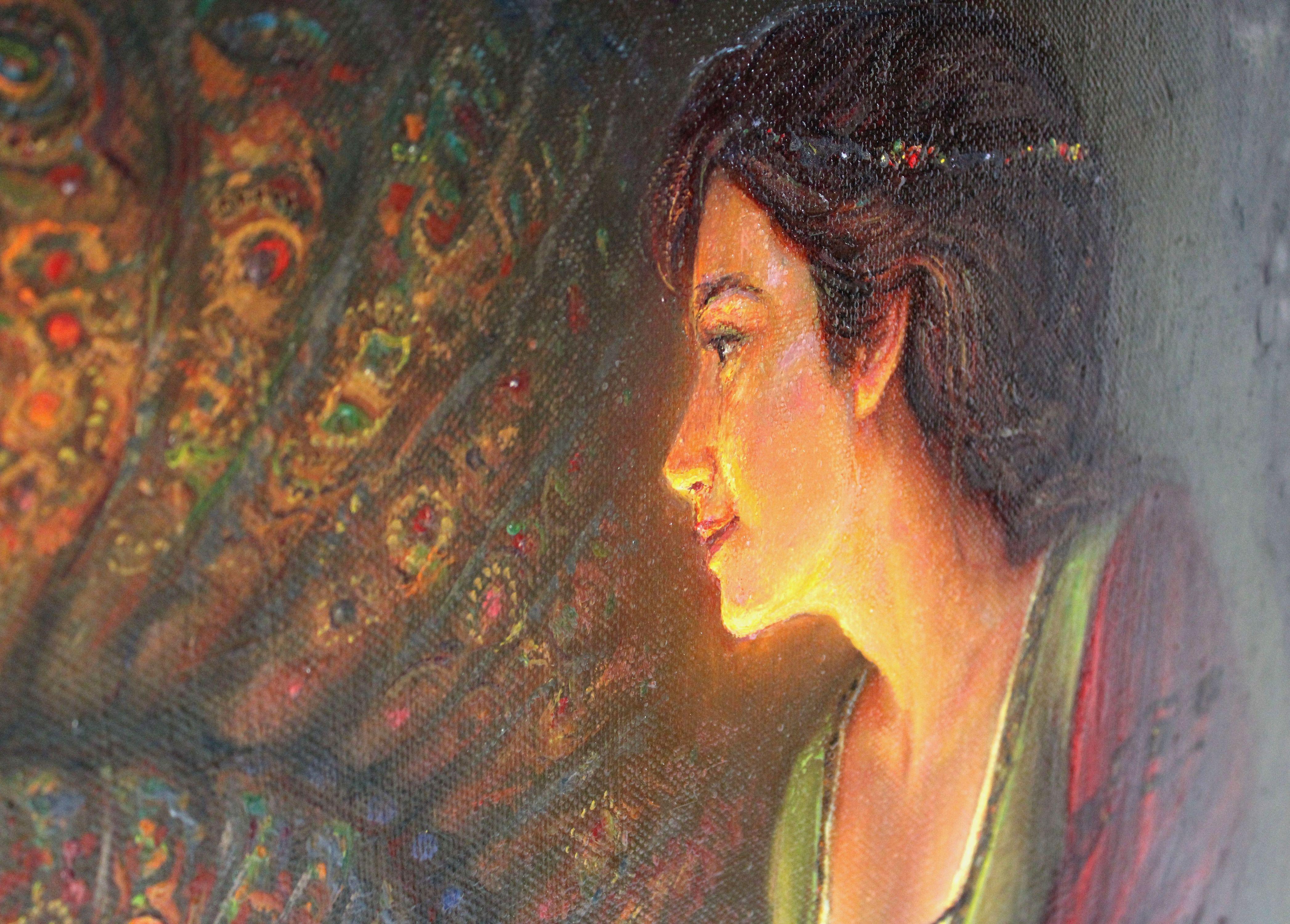 Fabuleuses histoires au feu vivant. 2002, toile, huile, 80 x106 cm en vente 6