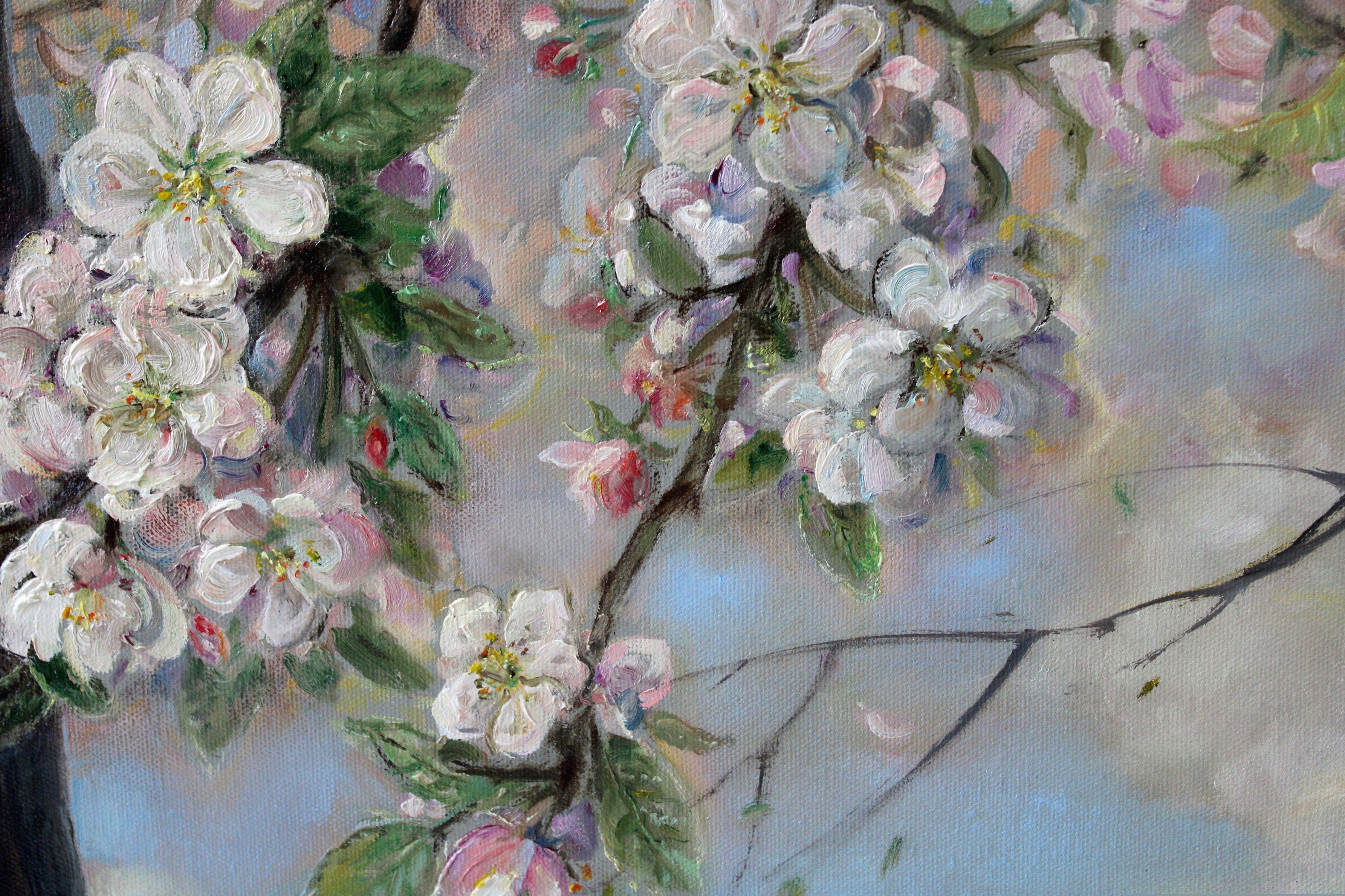 Flowering. 2015, toile, huile, 60x80 cm - Romantique Painting par Igor Maikov