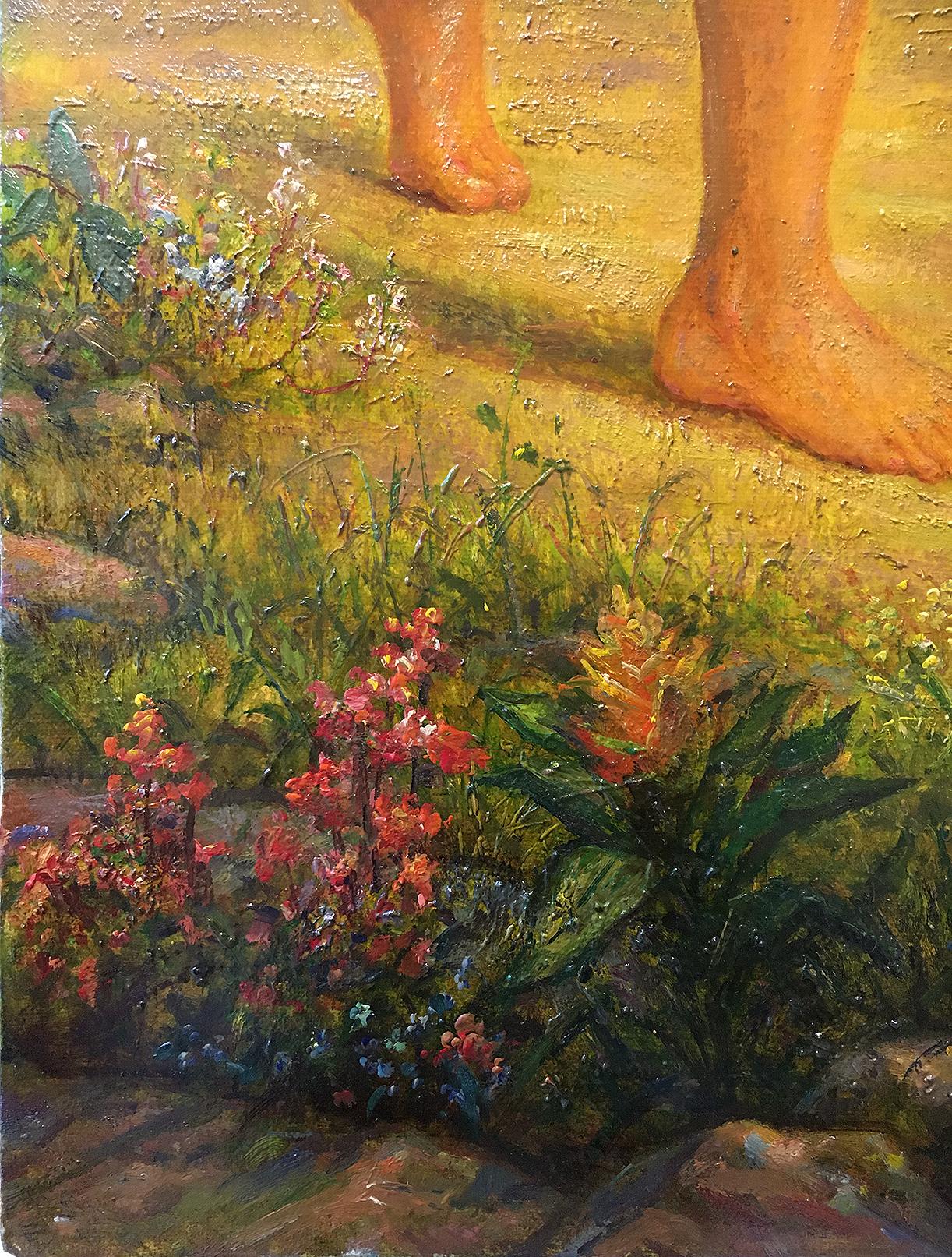 Frutto proibito  olio/tela, 95x75 cm, 2009 - Figurative Painting Marrone di Igor Maikov