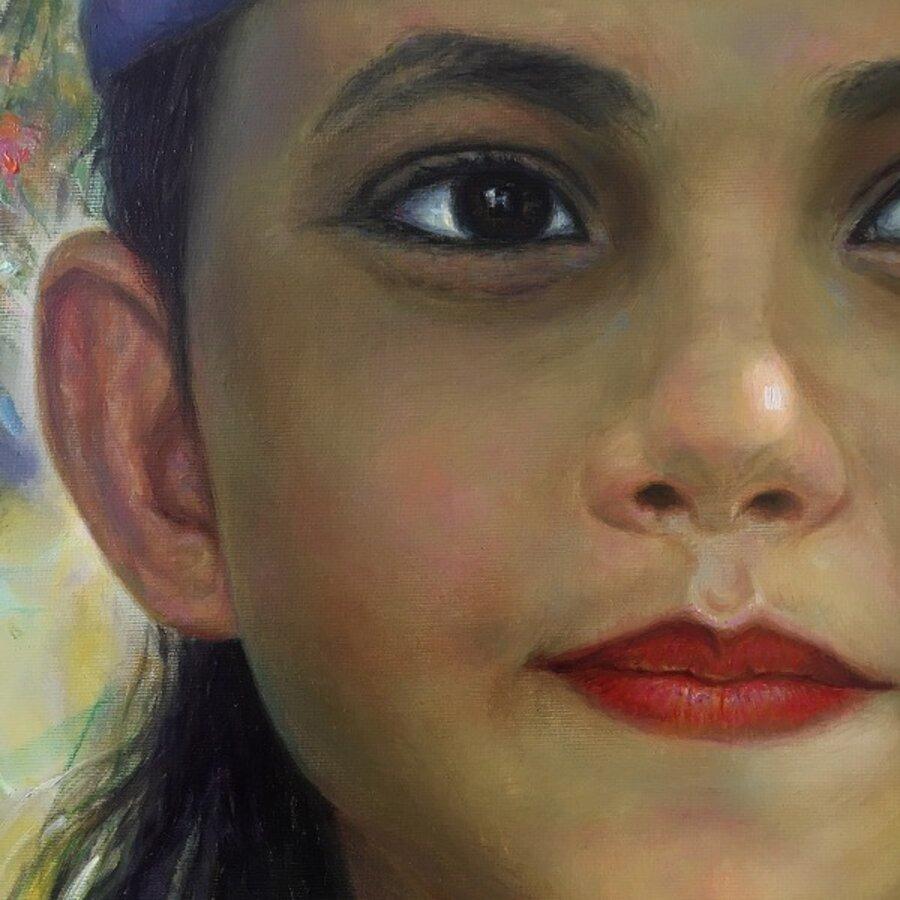 Ragazza con orecchino di perla. 2019, olio su tela, 70x90 cm - Painting Realismo di Igor Maikov