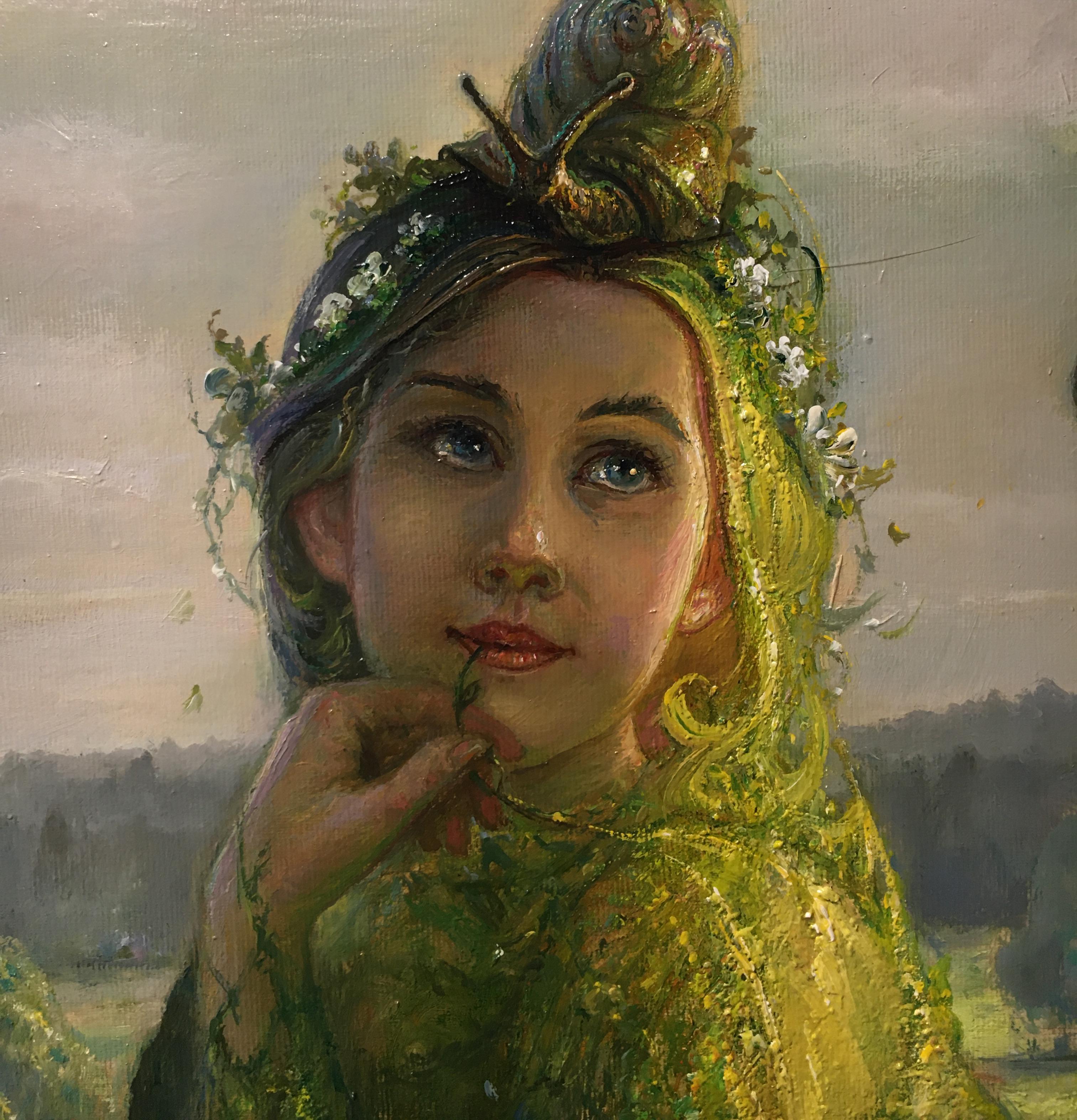 Conversazione verde  olio/tela, 90x70 cm, 2021 - Painting di Igor Maikov