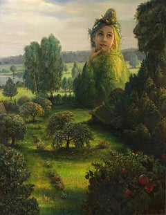 Green conversation  oil/canvas, 90x70 cm, 2021