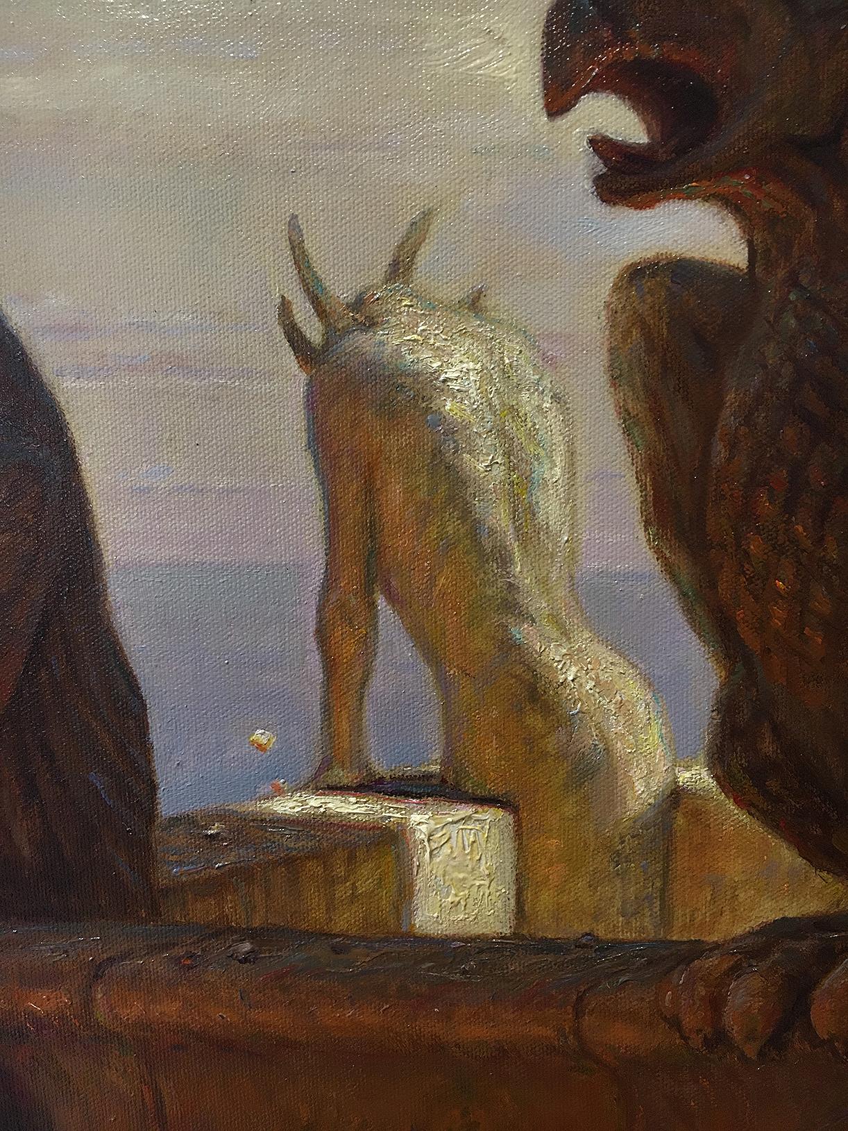 Guardiano del tempo  olio/tela, 60x80cm, 2013 - Figurative Painting Marrone di Igor Maikov