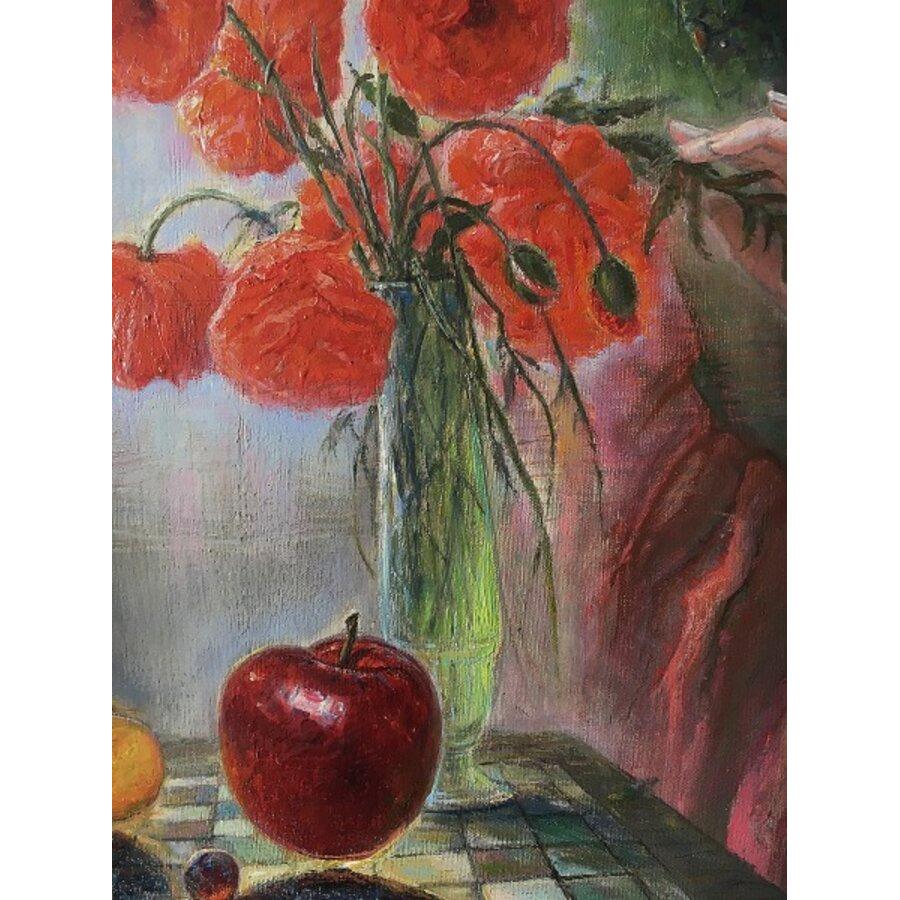 Nel colore dei papaveri rossi. 2020, olio su tela, 80x100 cm - Painting di Igor Maikov