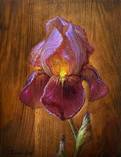 Iris. 2015. Wood/oak, oil. 32x25x3 cm