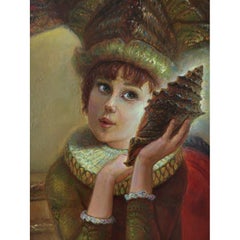 Listening to Sea Sounds. 2022, Öl auf Leinwand, 120x100 cm