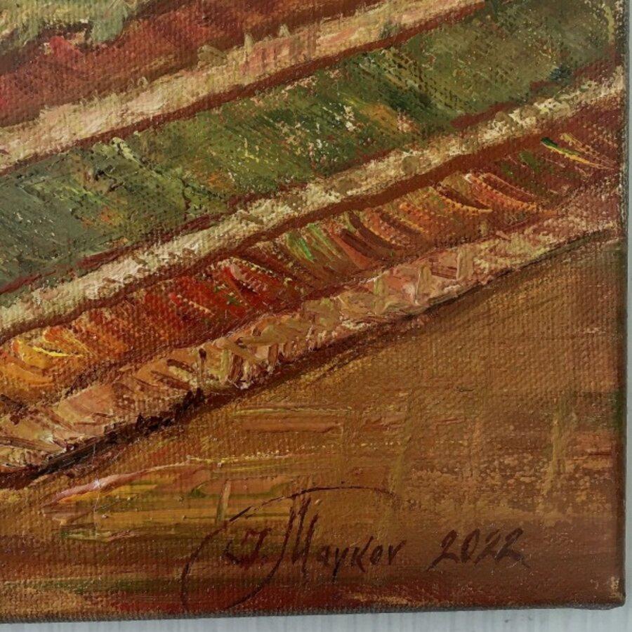 Ascolto dei suoni del mare. 2022, olio su tela, 120x100 cm - Painting Moderno di Igor Maikov