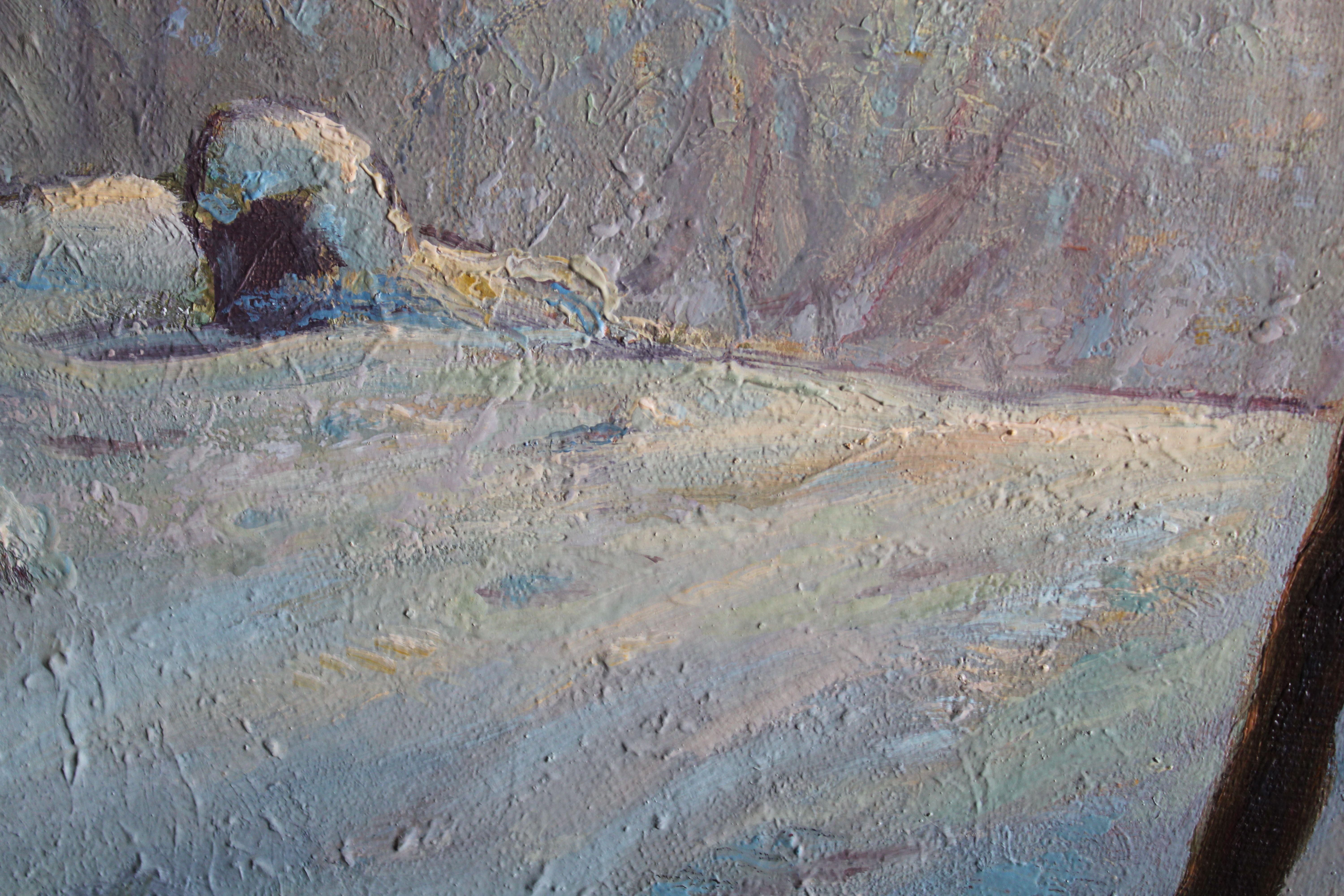 Mag  1999, tela, olio, 74,2x80,3 cm - Portrait Painting Grigio di Igor Maikov