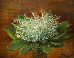 Mayflowers. 2015. Wood/oak, oil. 32x25x3 cm