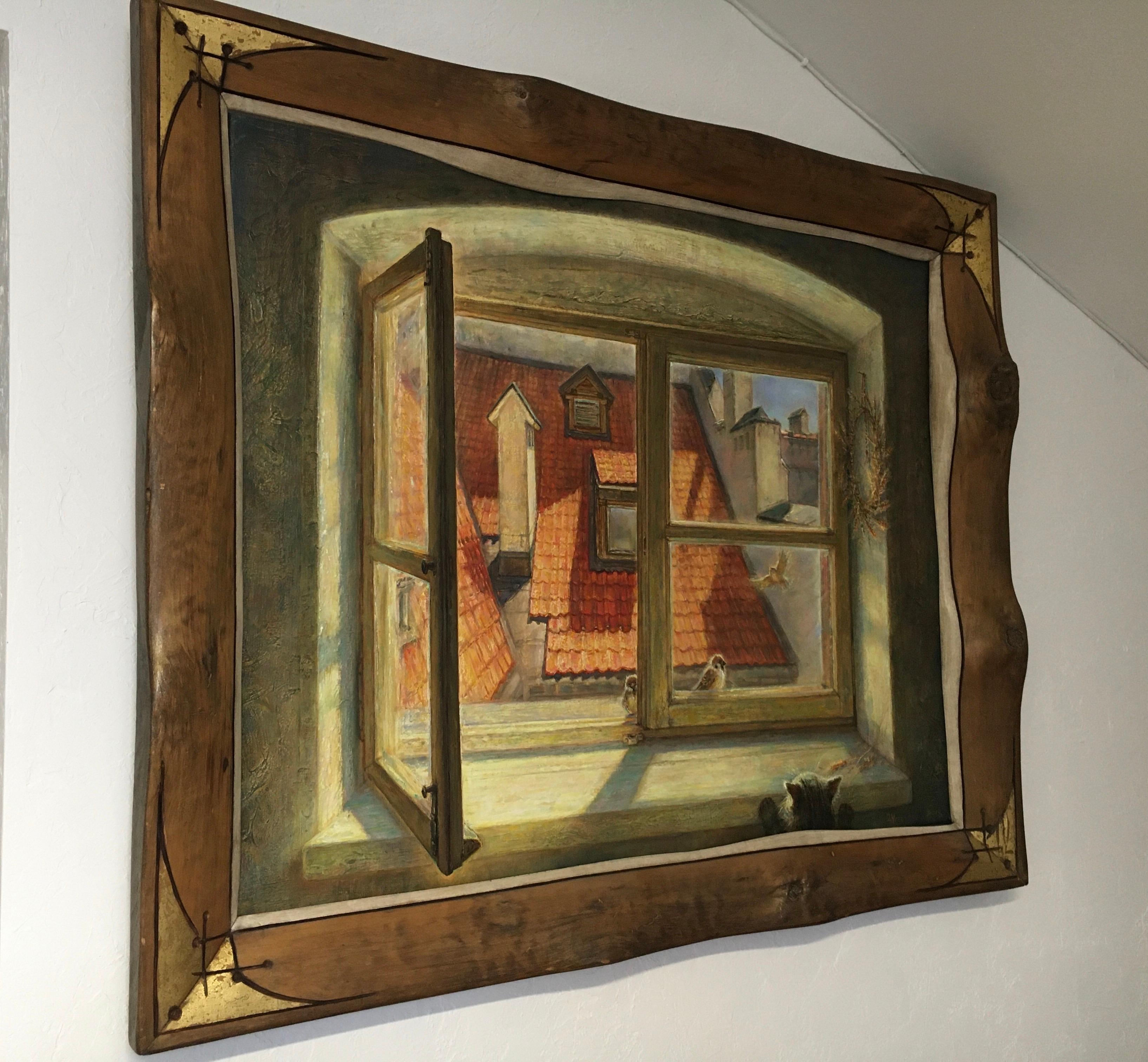 Morning in the Old town  oil/canvas, 70x90 cm, 2019 - Brown Animal Painting by Igor Maikov