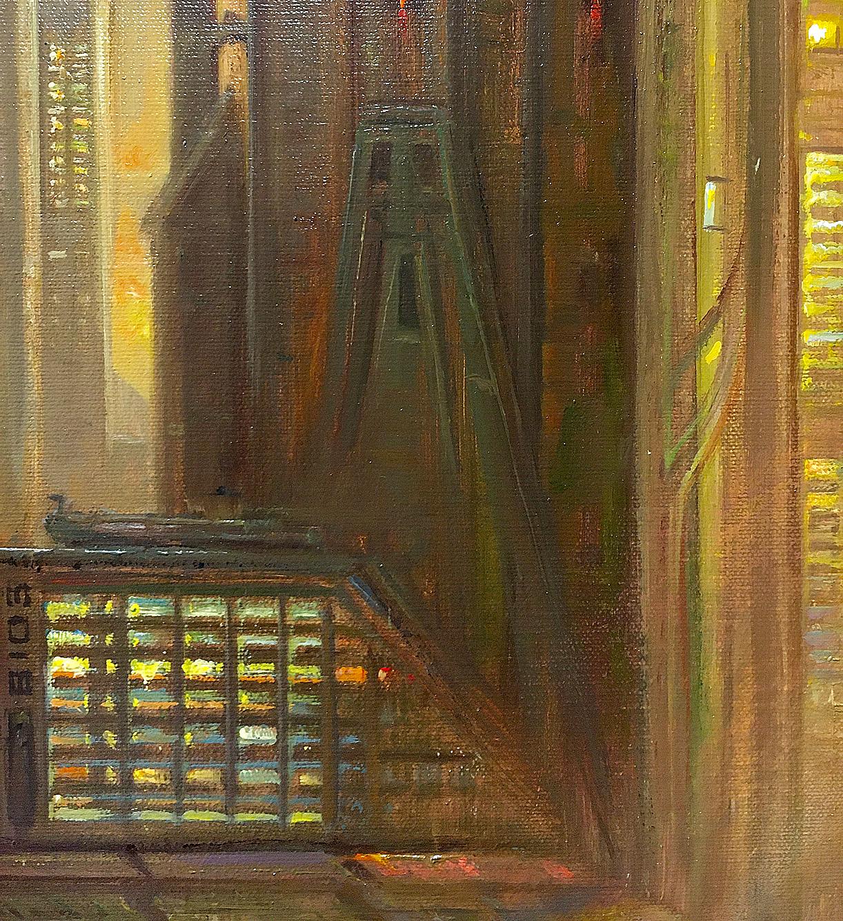 New world. - Figurative Painting Marrone di Igor Maikov