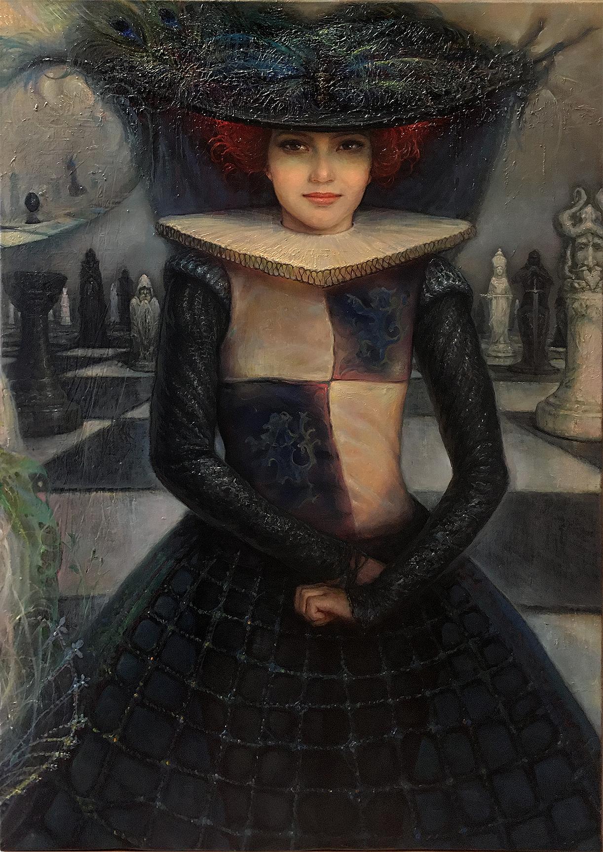 Bella partita a scacchi-triptih  olio/tela, 100x70 cm, 100x100 cm, 100x70 cm, 2015 - Painting di Igor Maikov