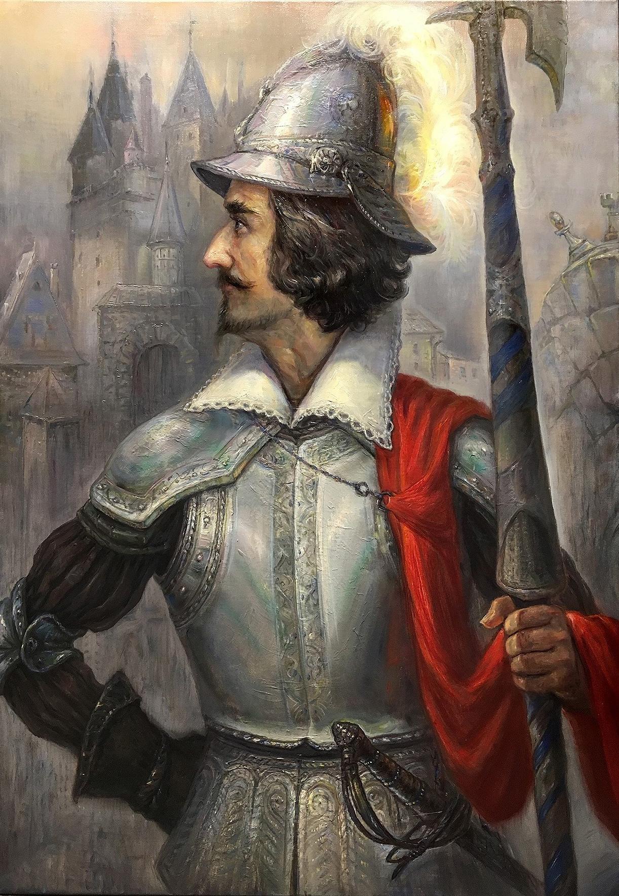 Bella partita a scacchi-triptih  olio/tela, 100x70 cm, 100x100 cm, 100x70 cm, 2015 - Figurative Painting Nero di Igor Maikov