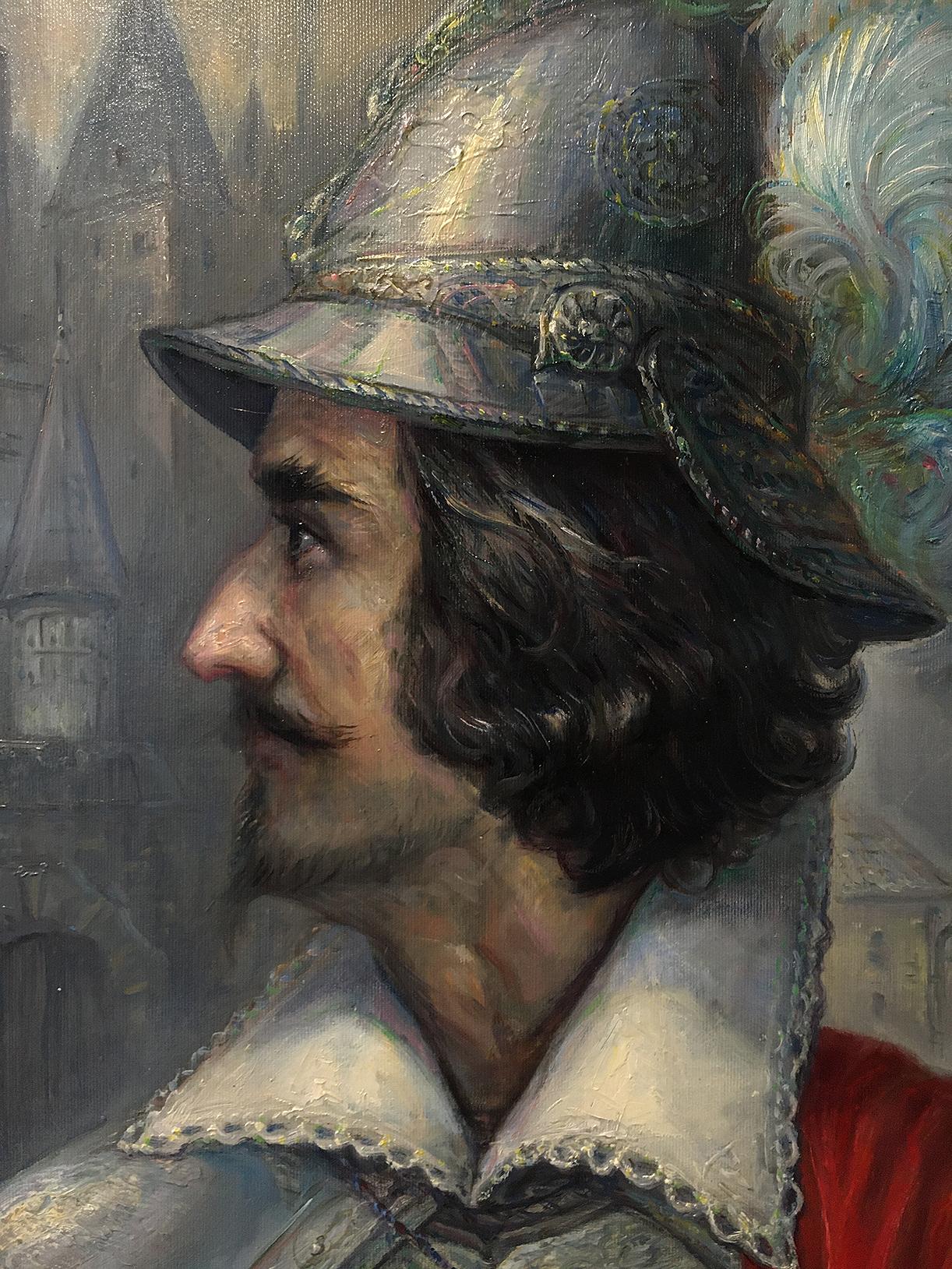 Bella partita a scacchi-triptih  olio/tela, 100x70 cm, 100x100 cm, 100x70 cm, 2015 in vendita 1