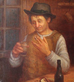 Old farmer's dinner  60x54 cm, oil/canvas, 2000