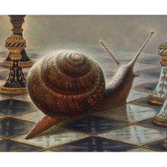 Slipping slowly between White and Black. 2022, huile sur toile, 50x60 cm