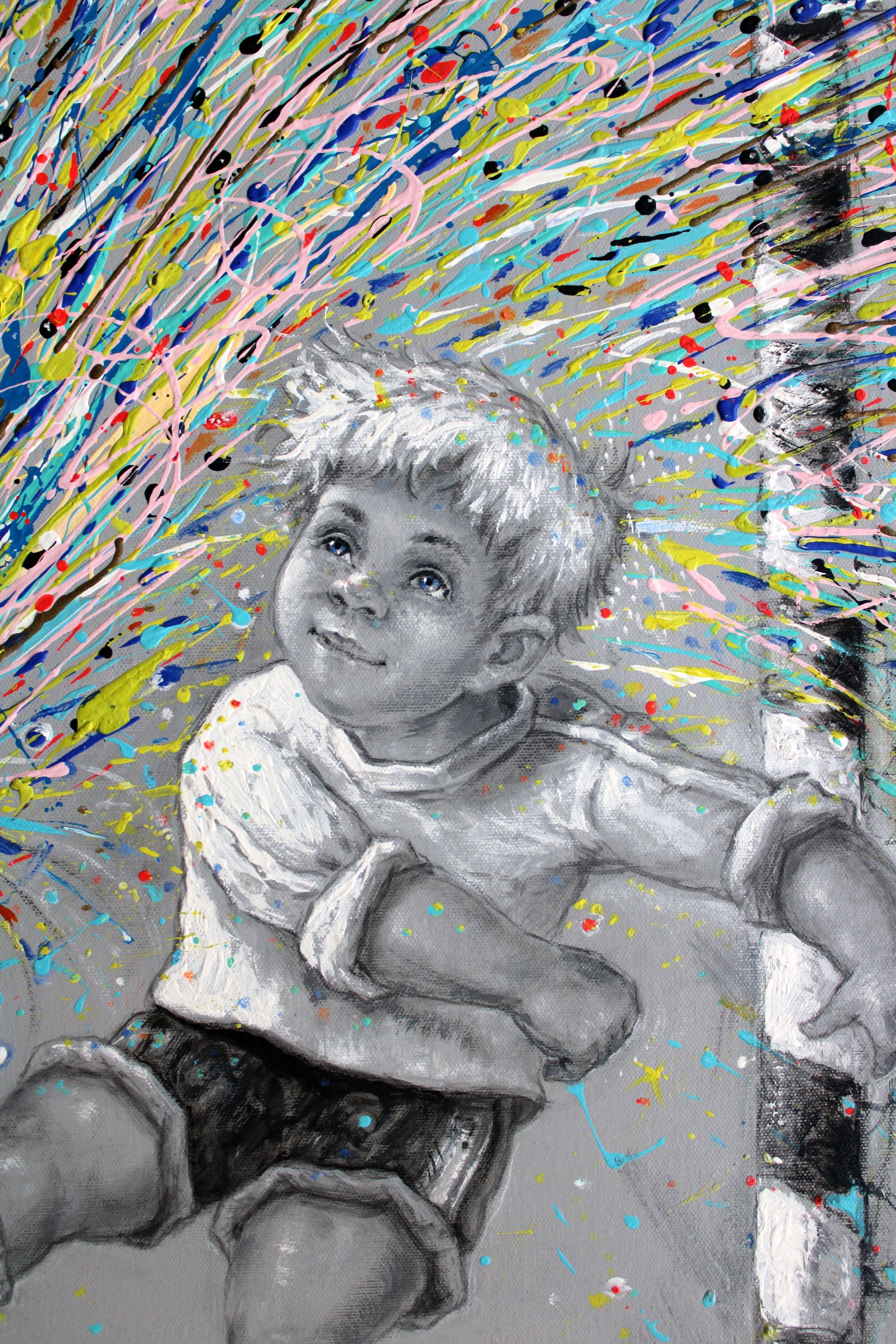 Sparks of joy. 2023, toile, huile, 70 x 60 cm - Painting de Igor Maikov