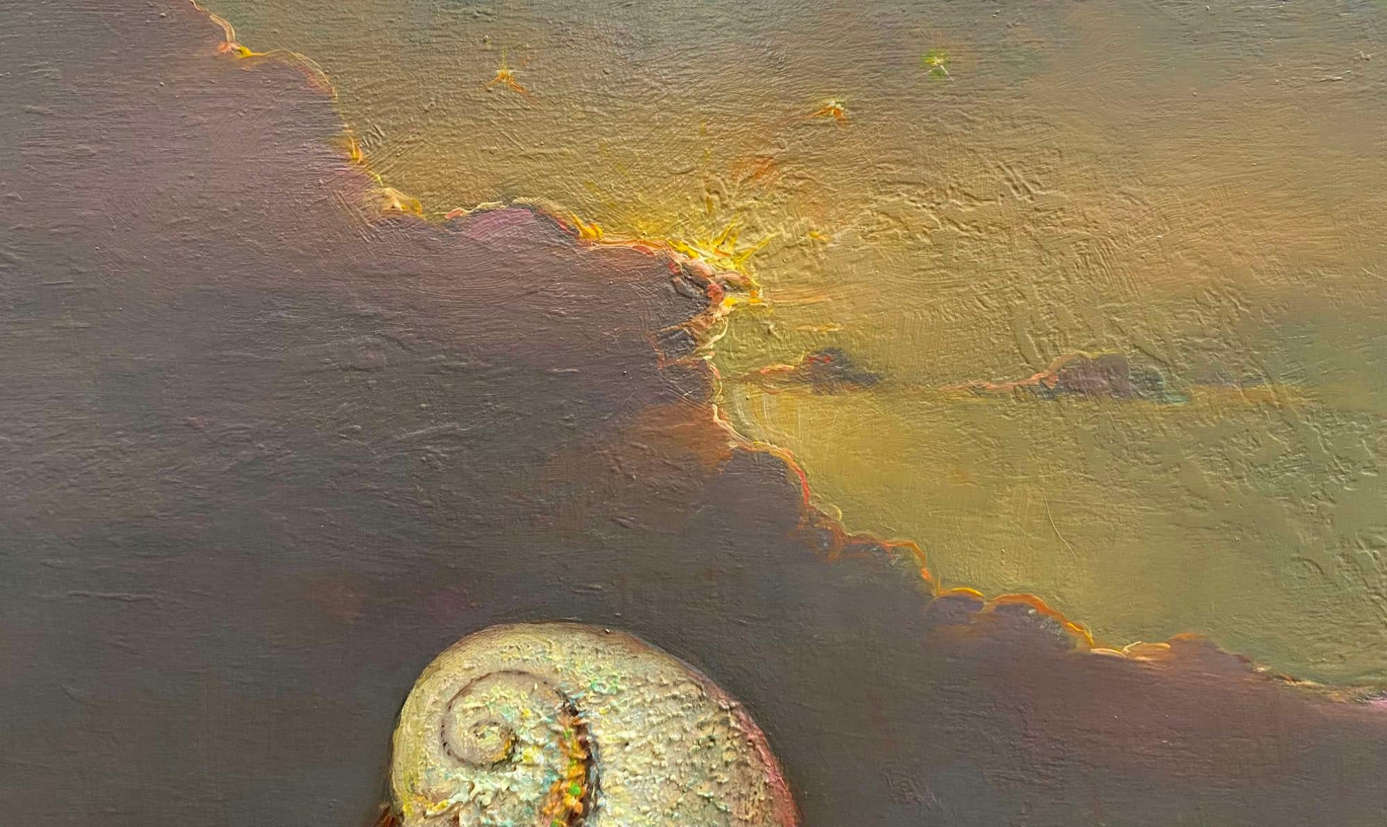 Étoile de mer. 2008. Toile, huile, 50x65 cm - Gris Figurative Painting par Igor Maikov