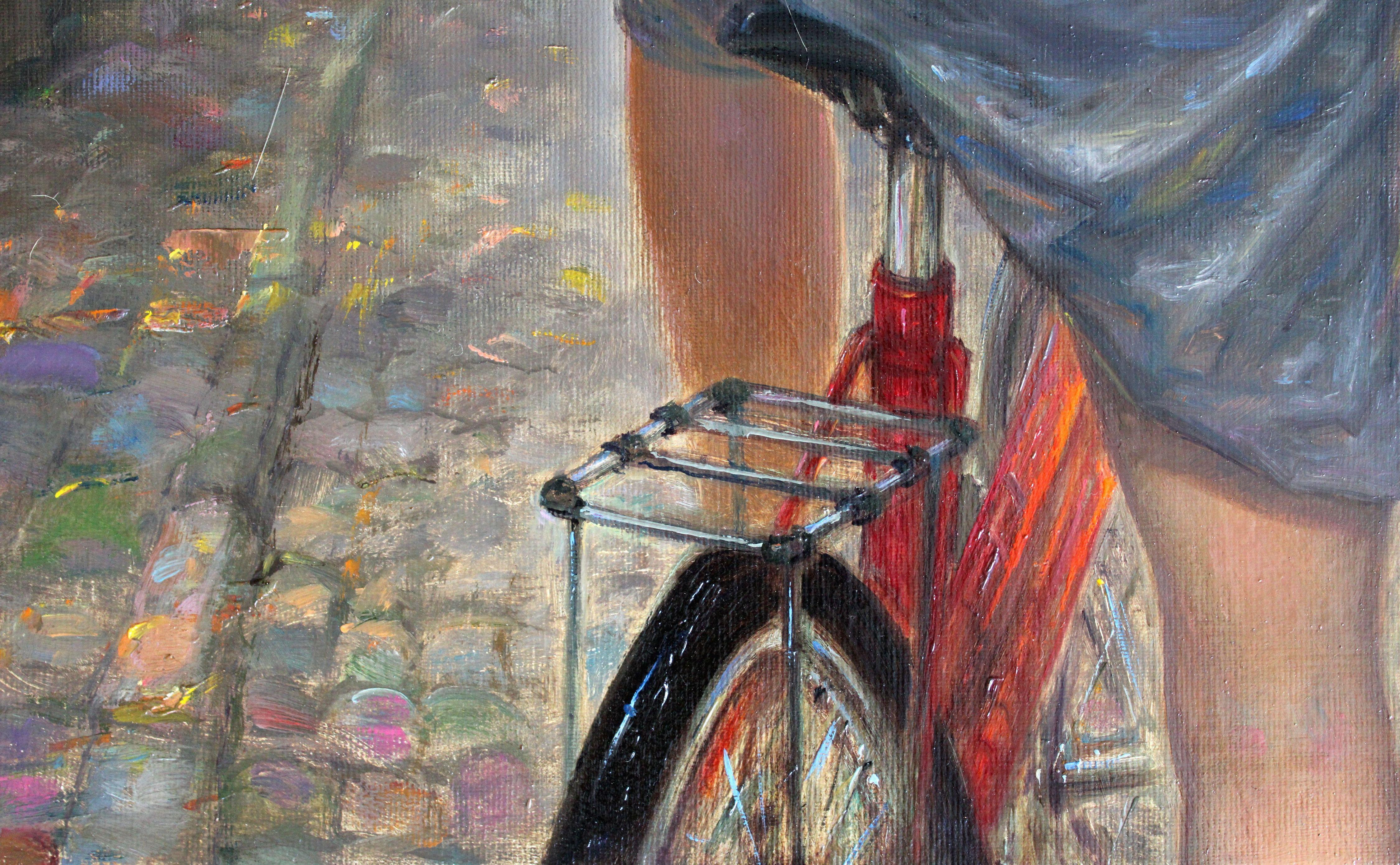 Nuoto al tramonto. 2005. Tela, olio, 90x70 cm in vendita 8