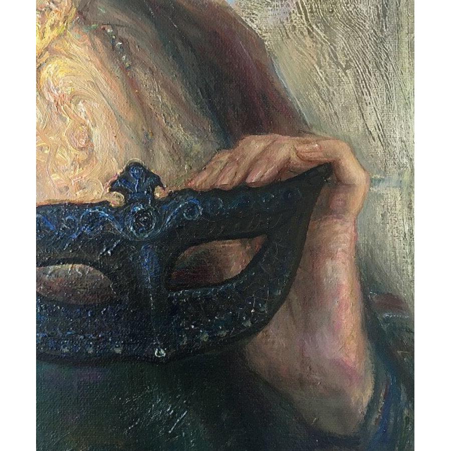 Teatro. 2018, olio su tela, 60x70 cm - Figurative Painting Nero di Igor Maikov
