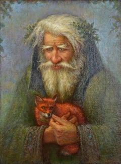 The Forest Spirit. Oil on cardboard, canvas. 80x60cm. Signed.