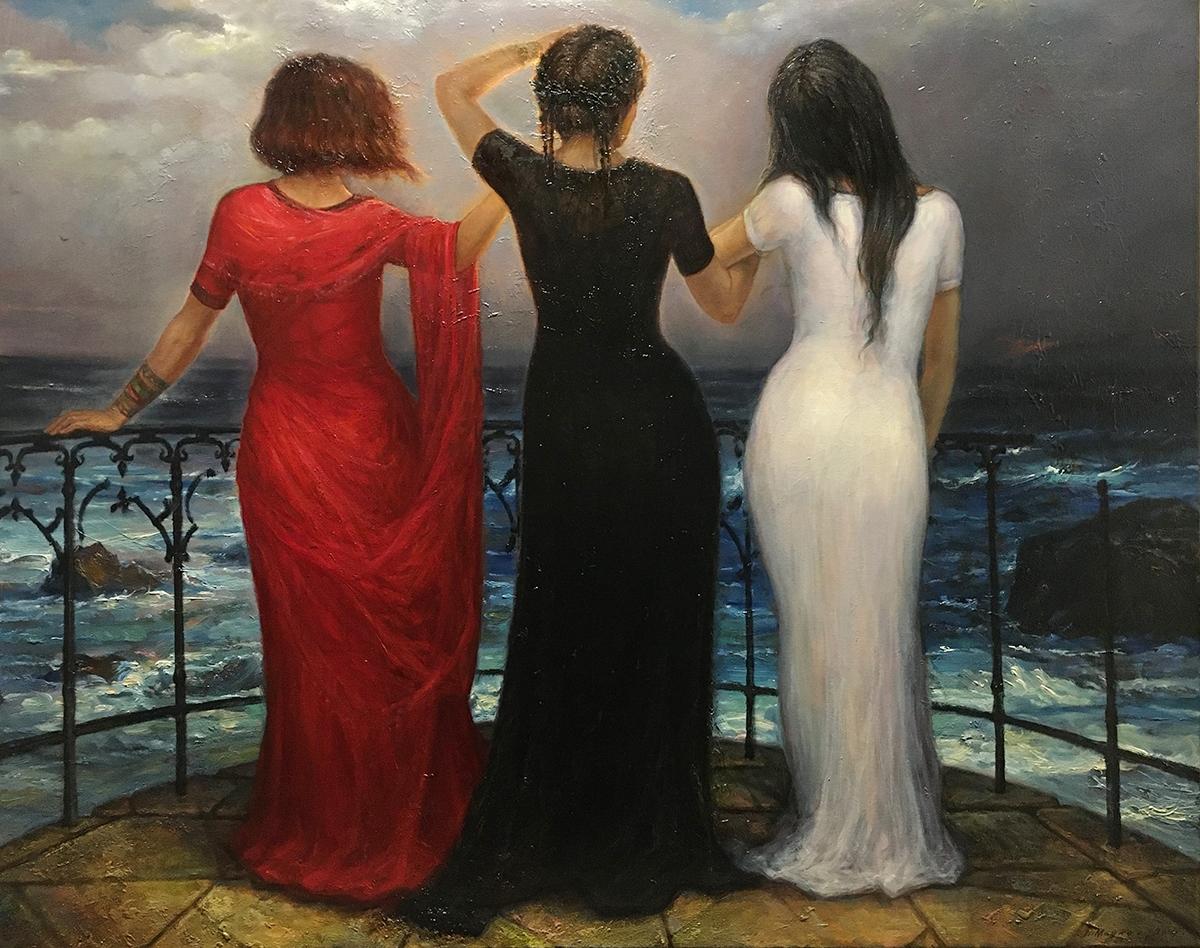 Igor Maikov Figurative Painting - Three Colors  80x100 cm, canvas/oil, 2014
