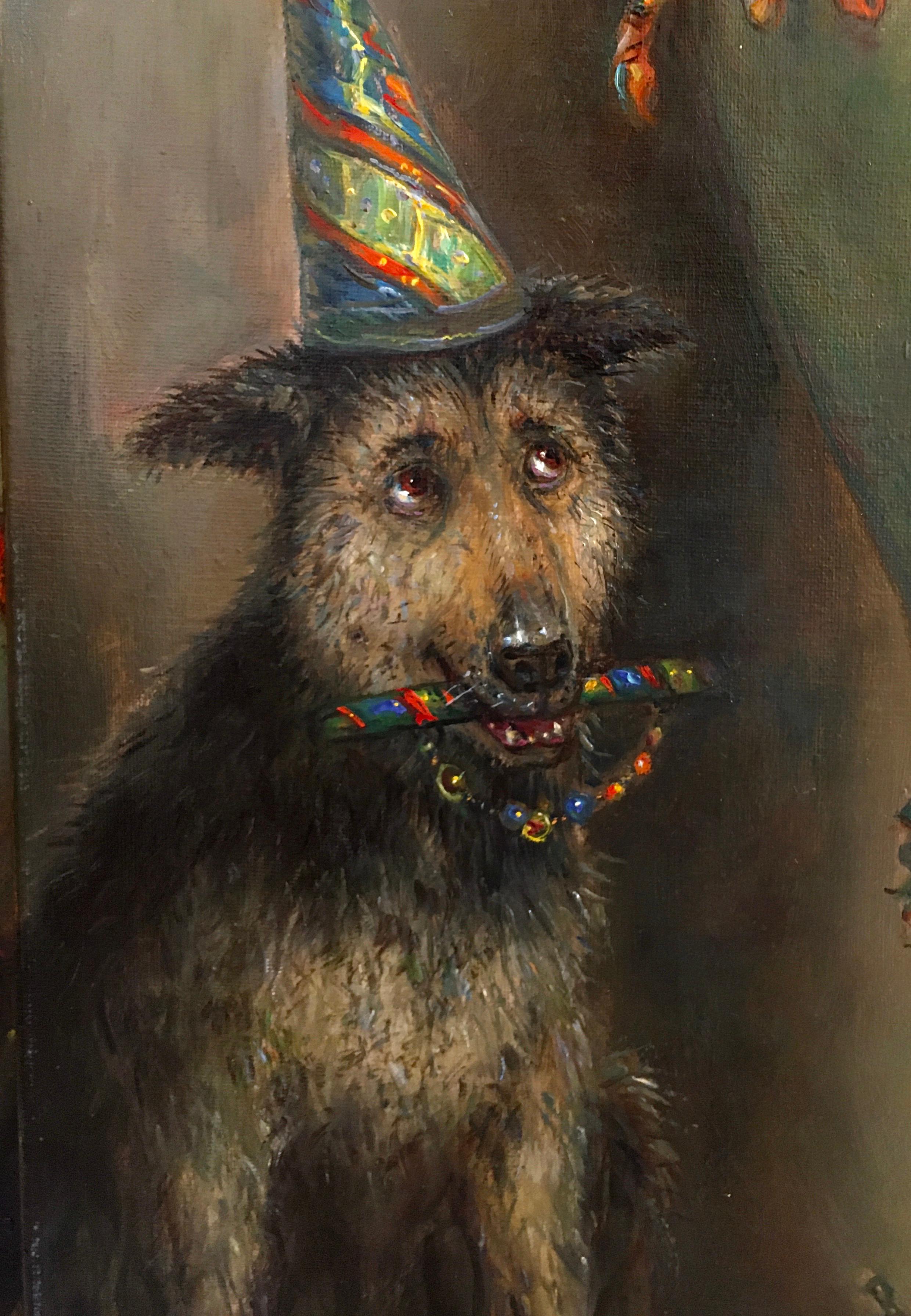 Circo ambulante. 2018, lienzo, óleo, 100x50 cm - Painting de Igor Maikov