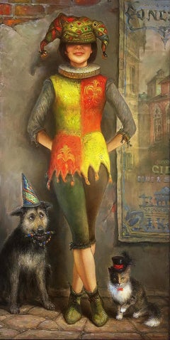 Circo itinerante. 2018, tela, olio, 100x50 cm