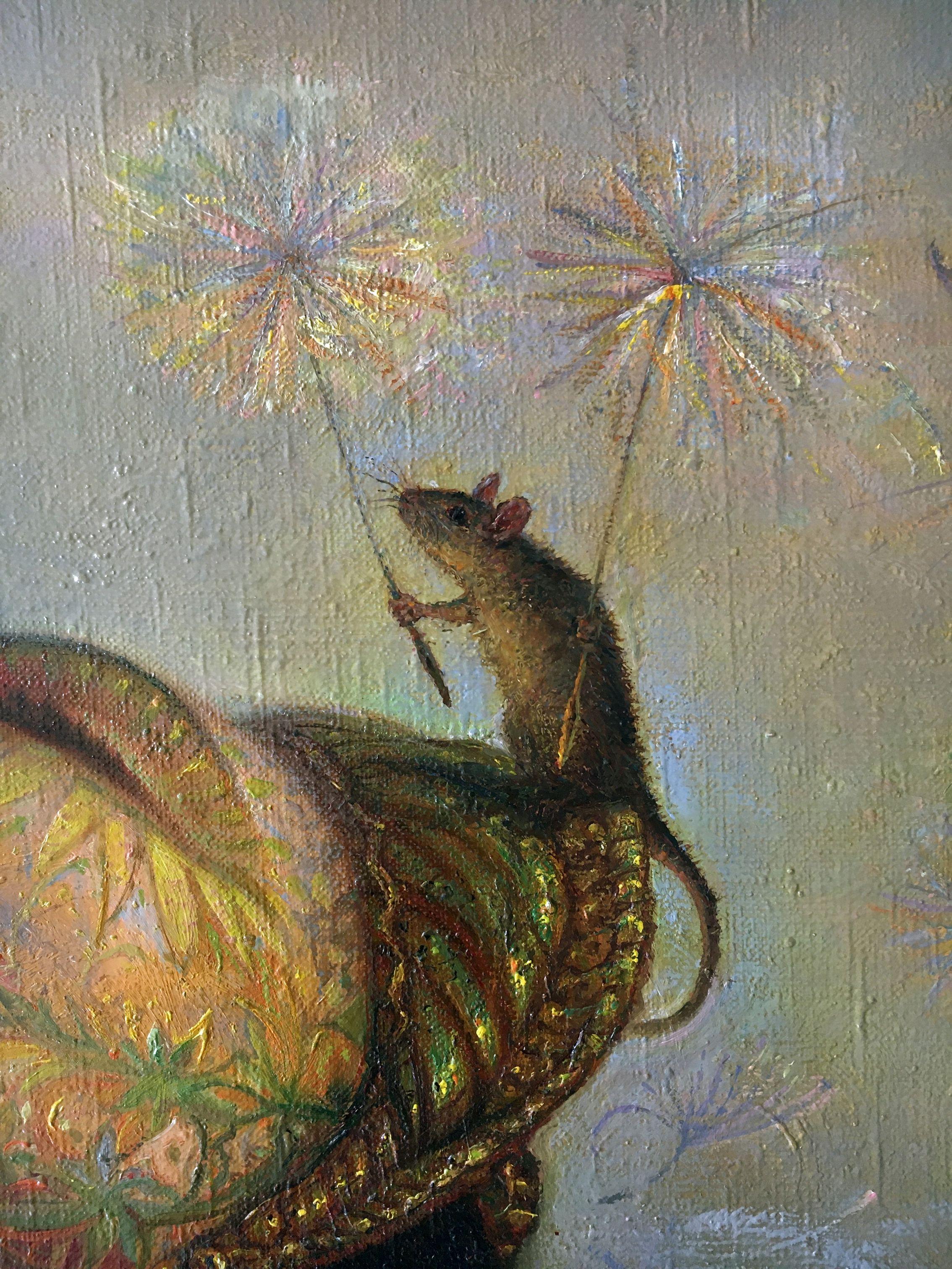 Up & Up Falling. 2017, olio su tela, 90x70 cm - Painting Moderno di Igor Maikov