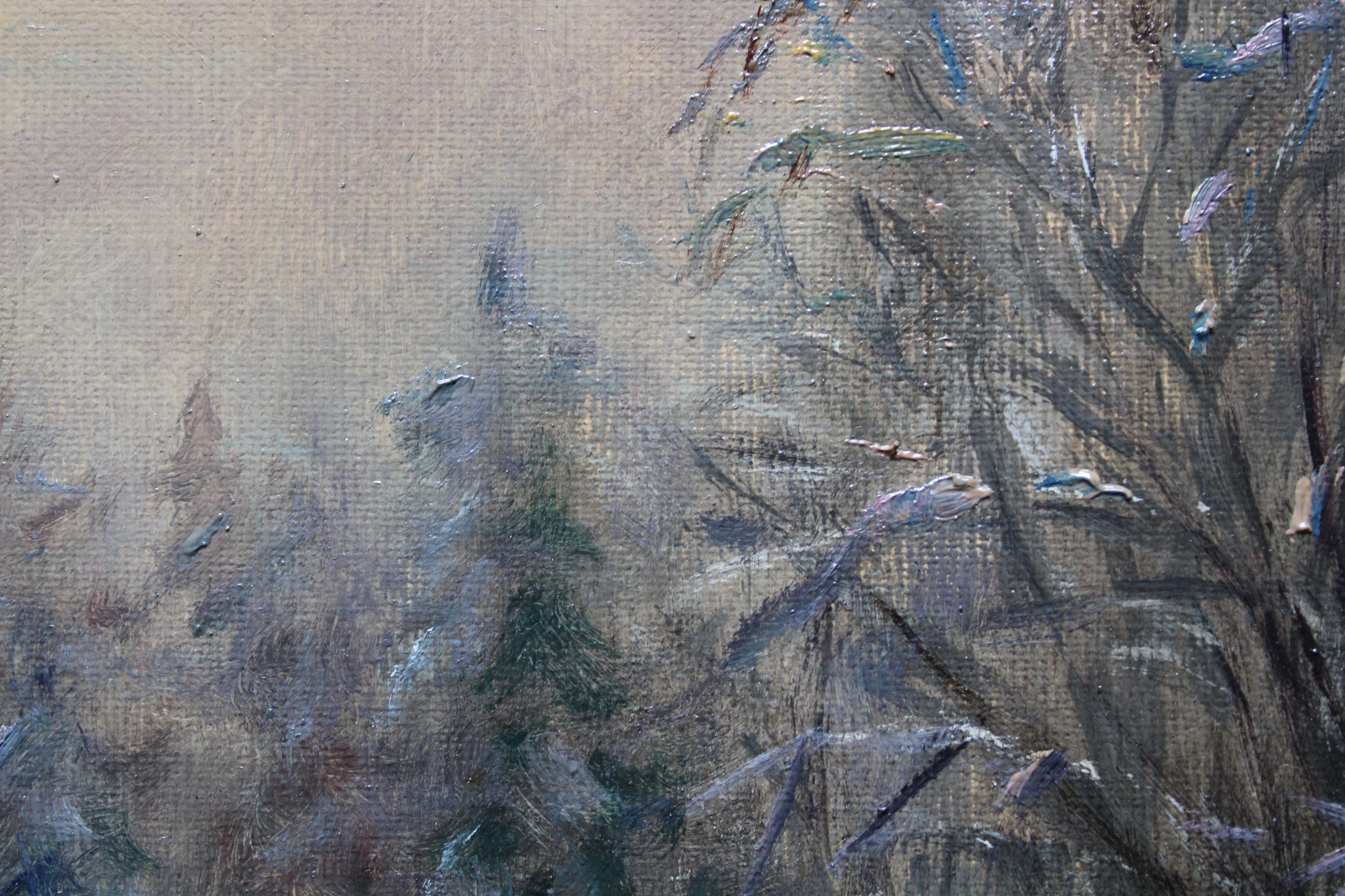 Winter evening. Church 2011. Oil on canvas. 40x50 cm 

