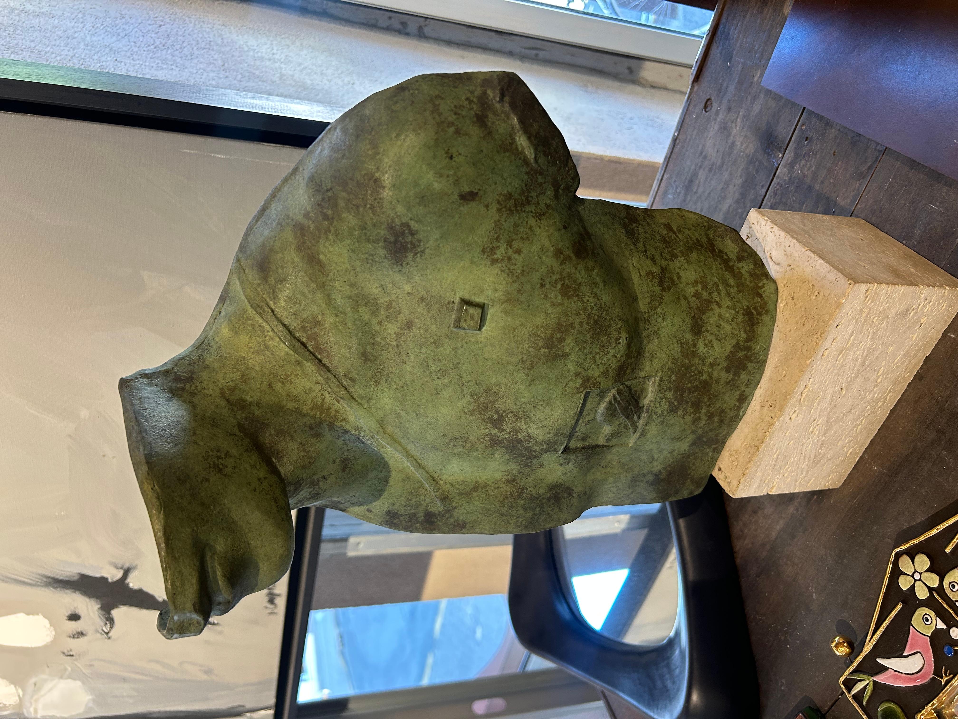 Igor Mitoraj
Asclepios - 1988
Green patina bronze and marble; engraved signature and numbering B289/ 1000 HC
Bibliography:
Igor Mitoraj Sculpture, Art - Objet, Paris, 1999, modèle similaire reproduit p 135
